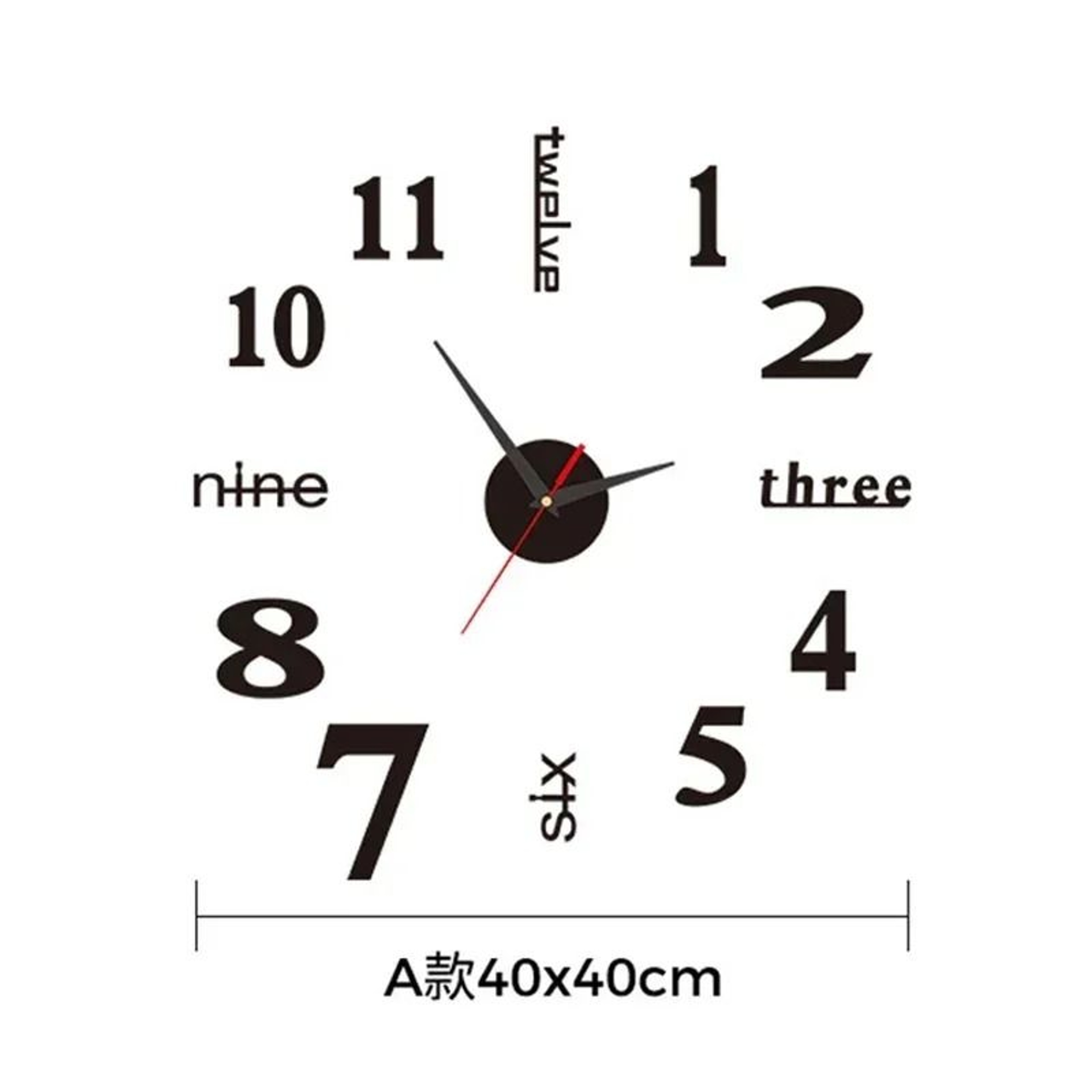 Large 3D DIY Silent Wall Clock  Modern PunchFree Wall Sticker Clock 3