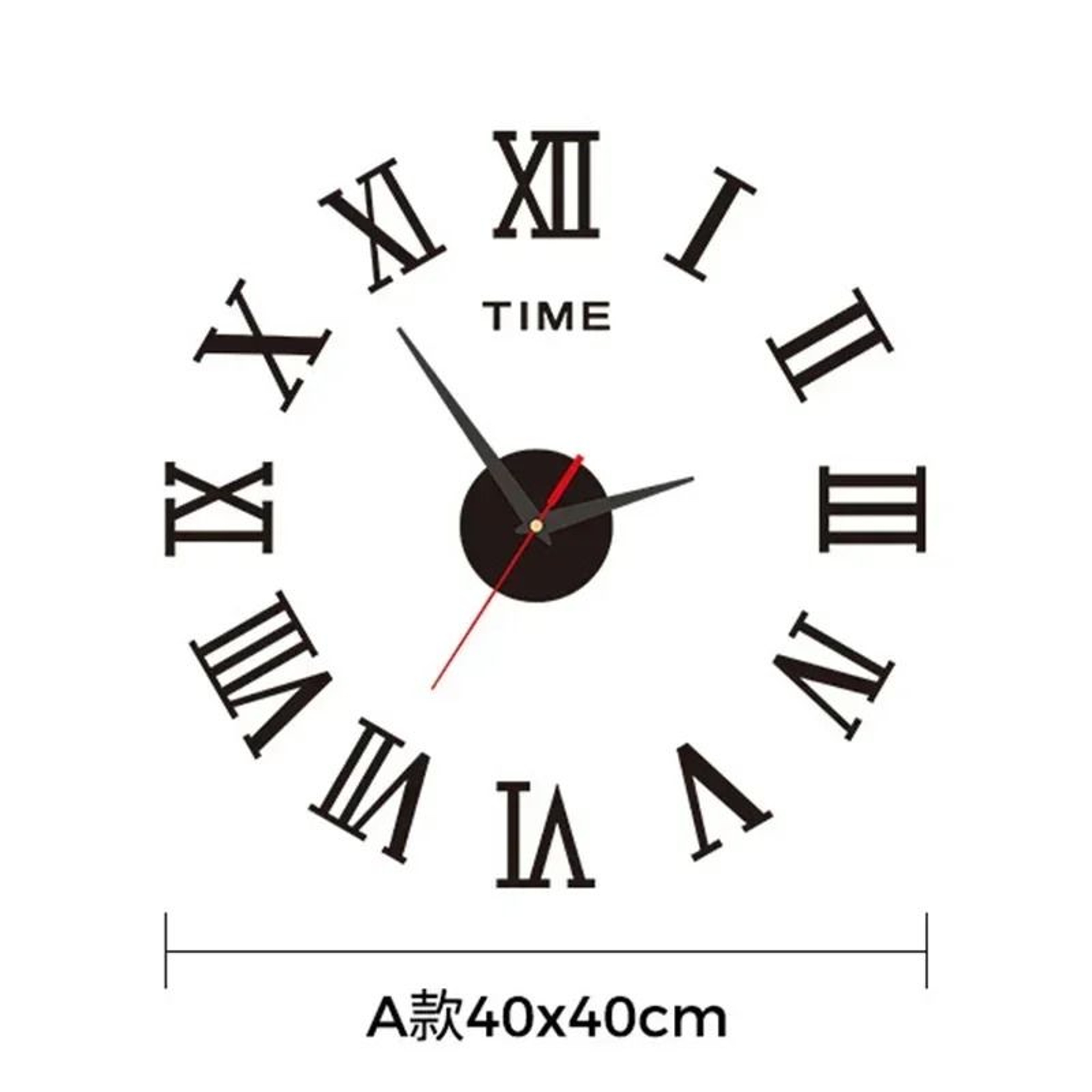 Large 3D DIY Silent Wall Clock  Modern PunchFree Wall Sticker Clock 7