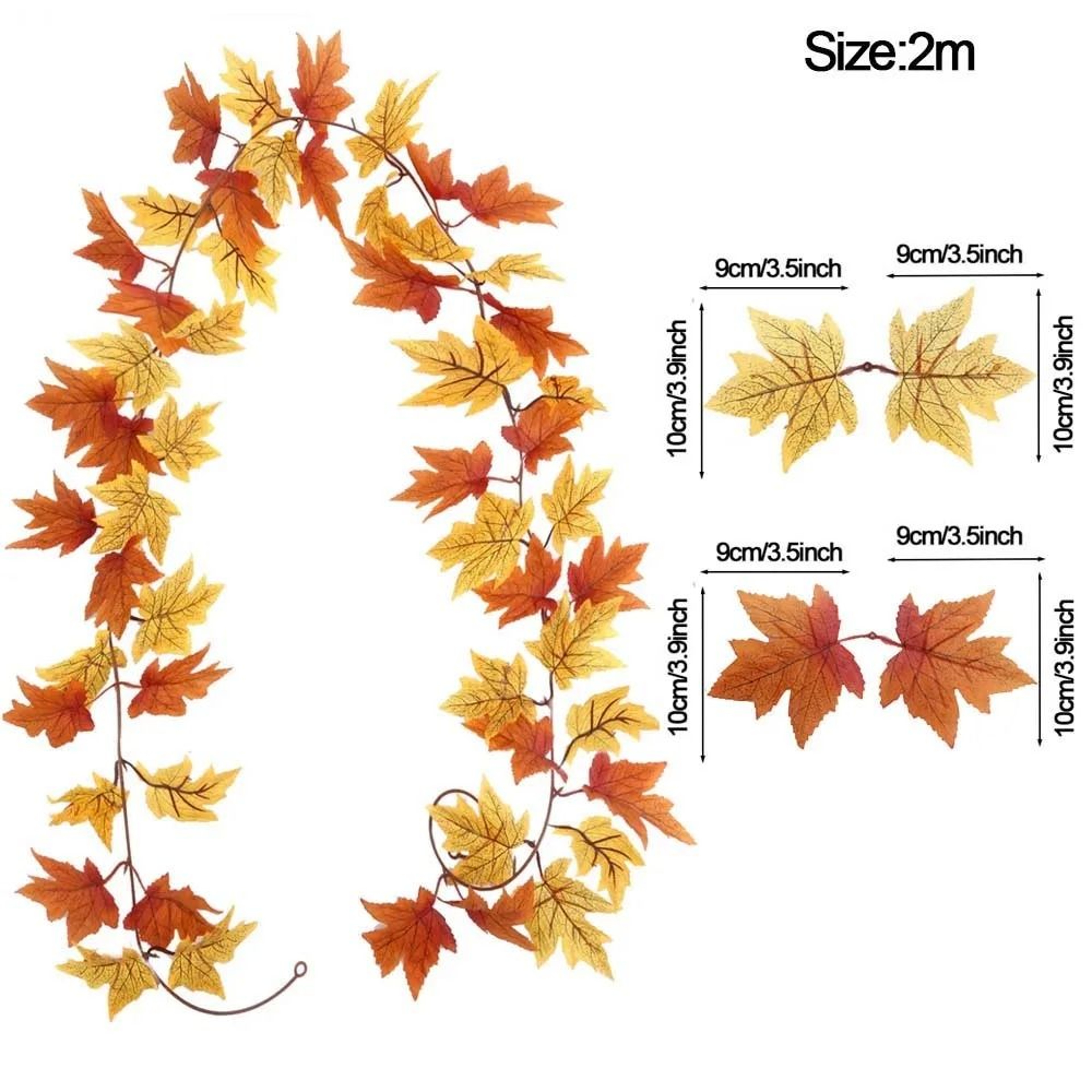 Autumn Maple Leaf Vine Garland  Artificial Fall Hanging Thanksgiving Decor 5