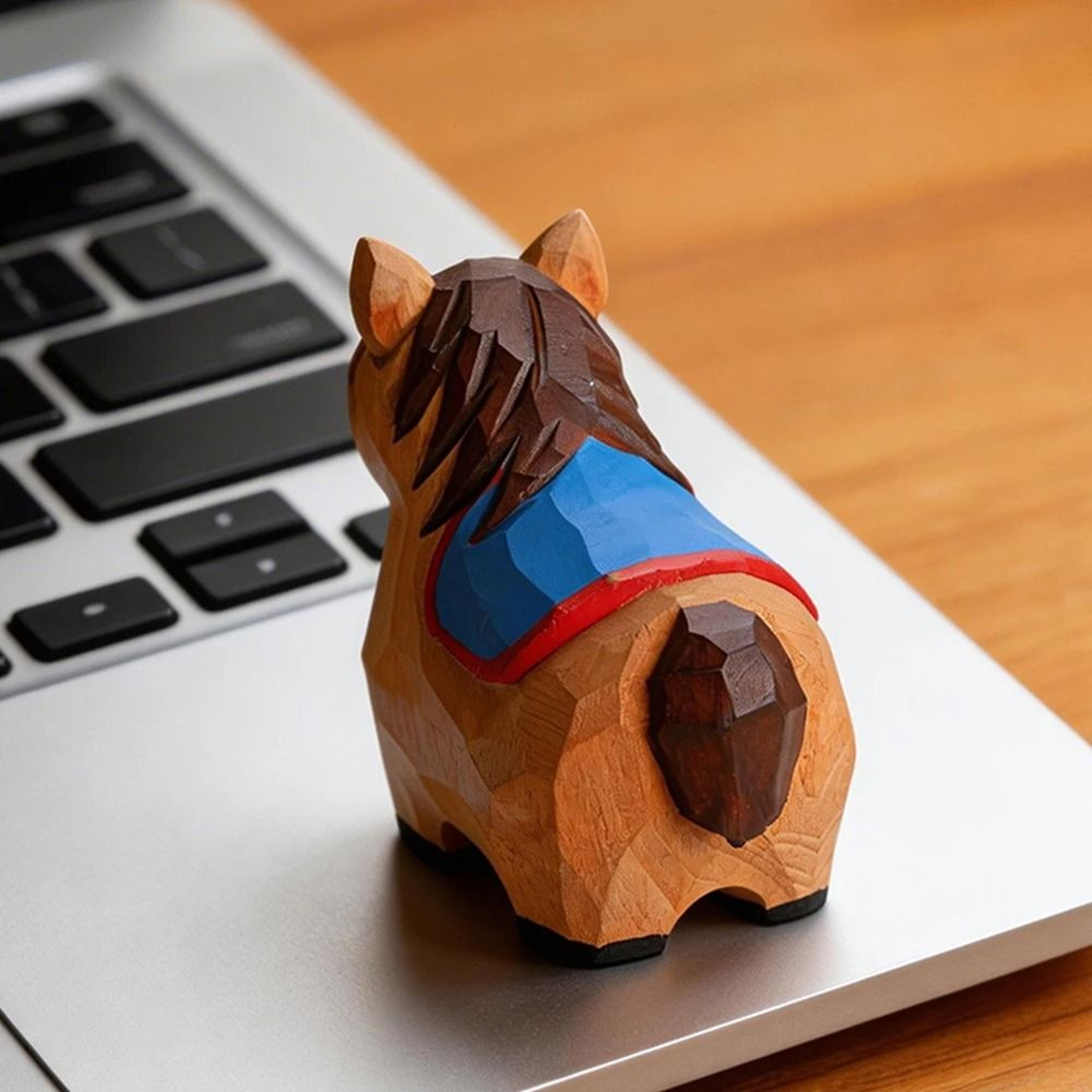 Handmade Decorative Wooden Horse Figurine  Cute Animal Carving Desktop Ornament 4
