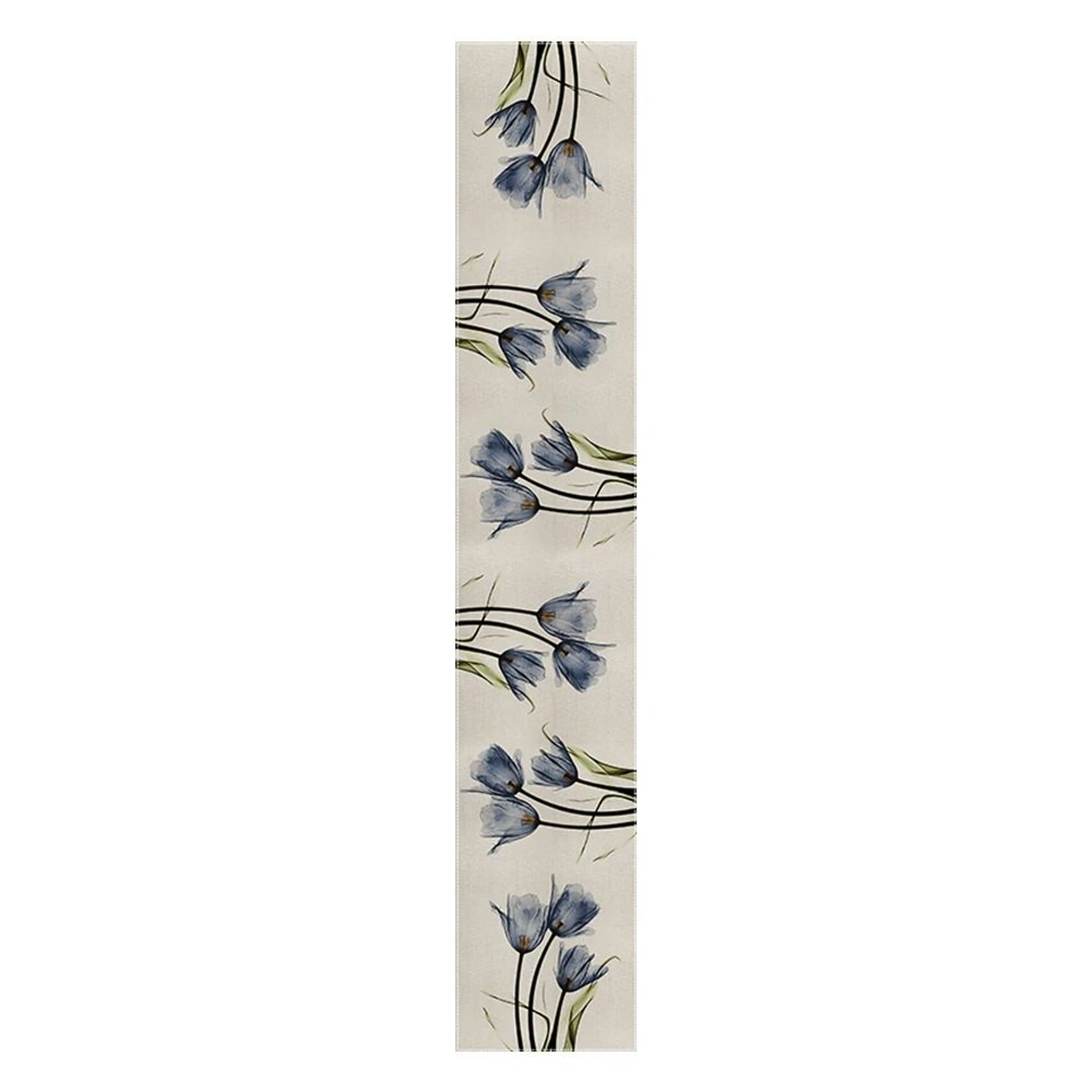 Rustic Tulip Floral Linen Table Runner  Farmhouse Spring Dining Decor 13x70 Inch 1