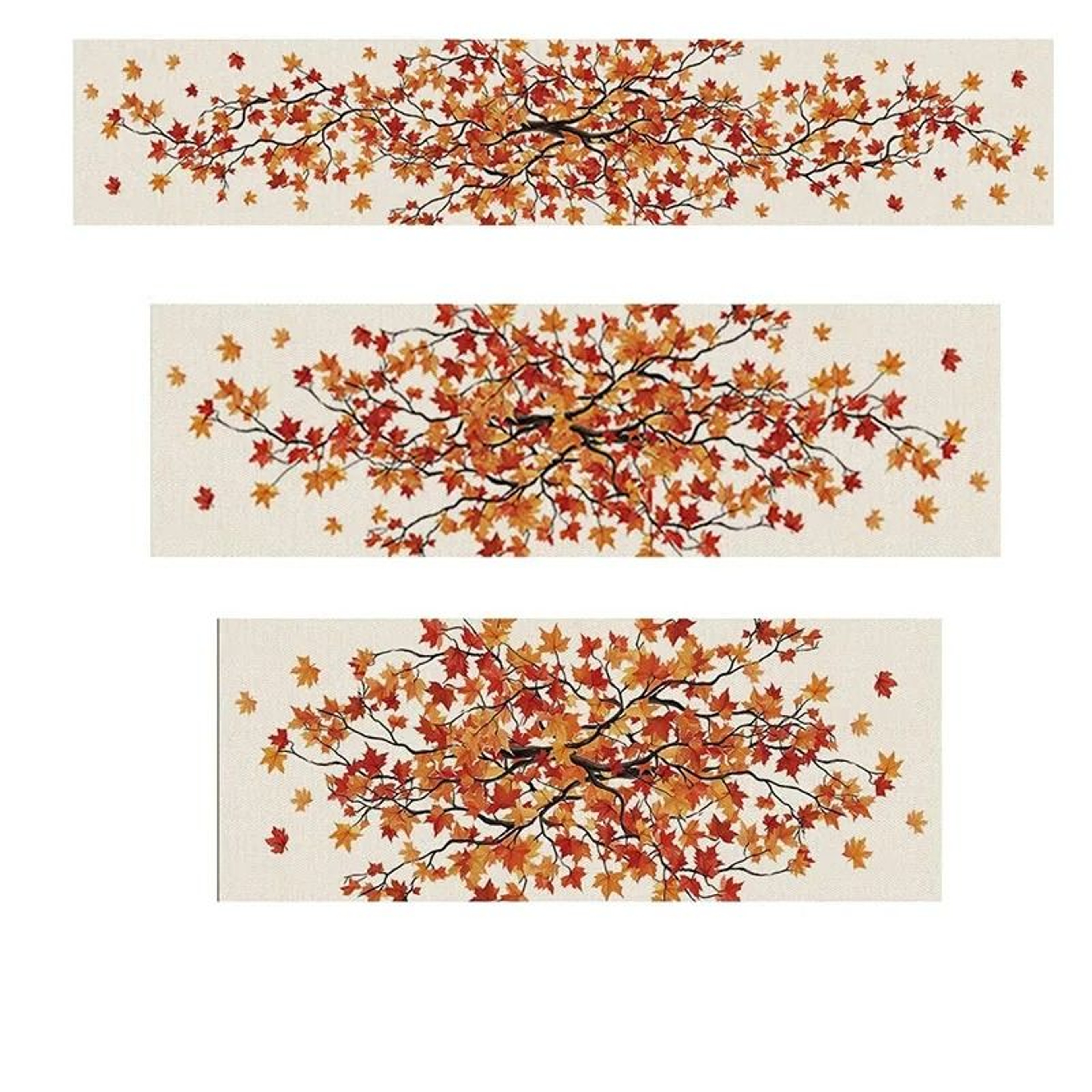 Maple Leaf Seasonal Autumn Burlap Table Runner  Farmhouse Fall Harvest Decor 4
