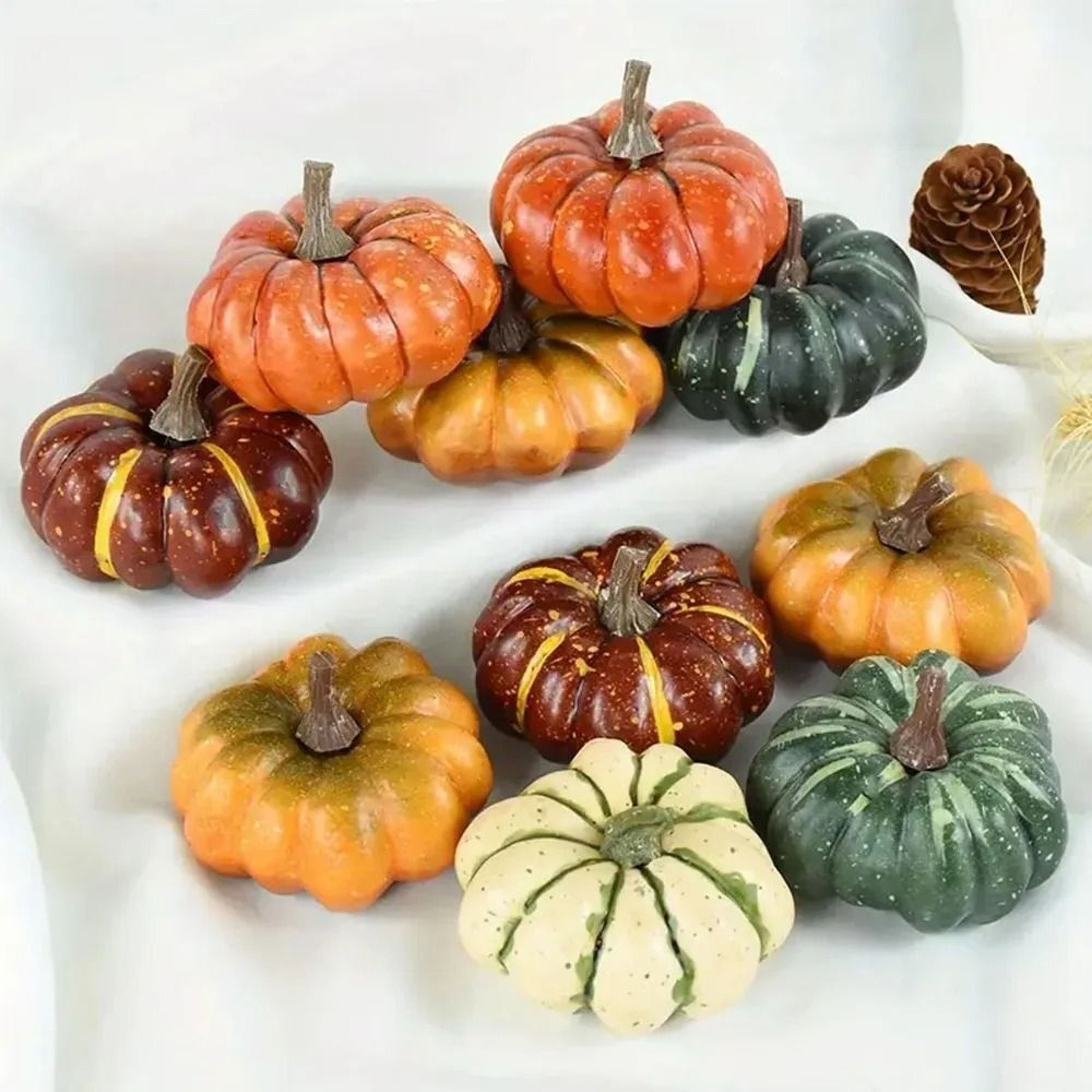 Miniature Harvest Pumpkin Set  9pcs Realistic Holiday Decor For Thanksgiving  DIY Crafts 0