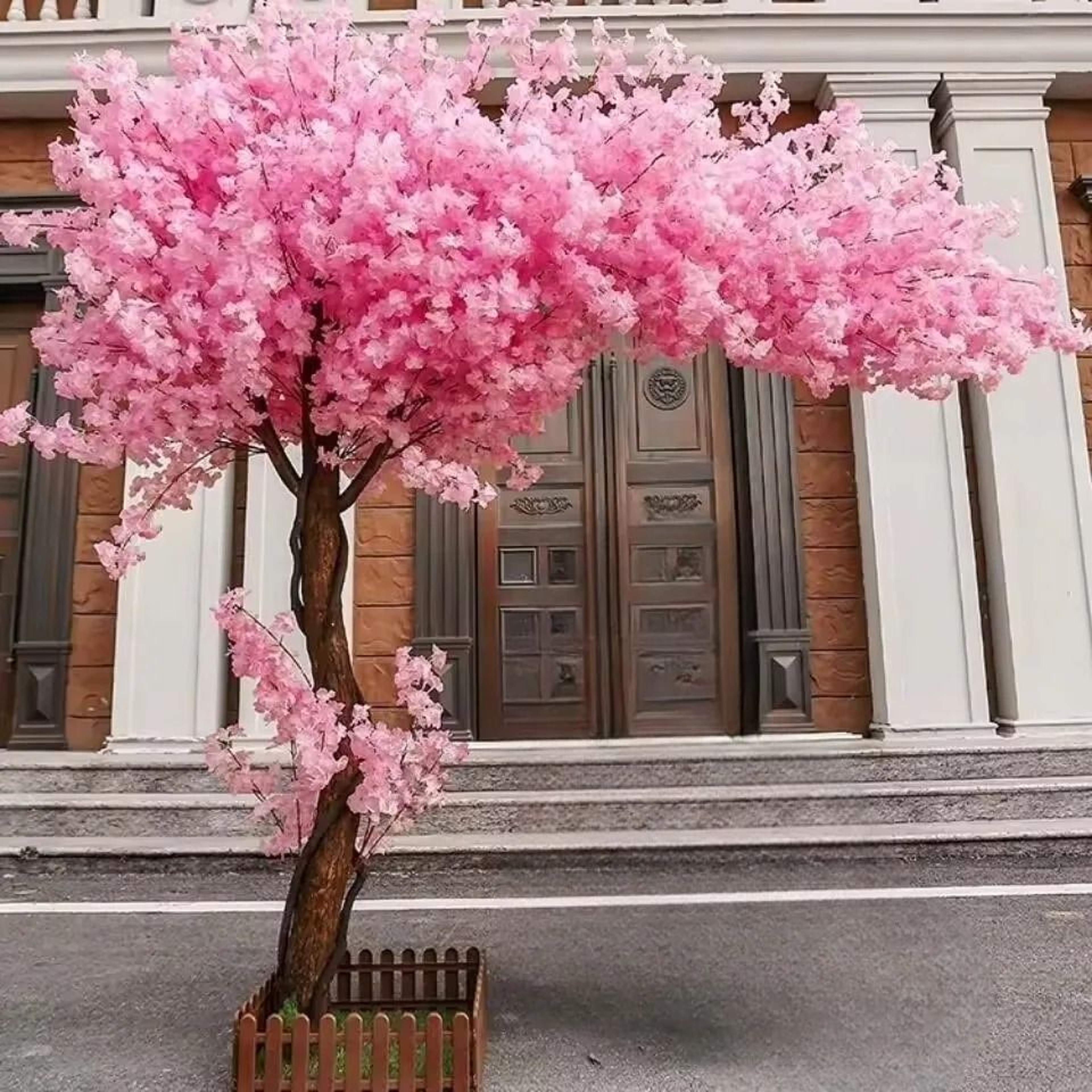 Grande Artificial Living Trees  Silk Peach Cherry  Maple Exhibition Decor For Luxury Interiors 0