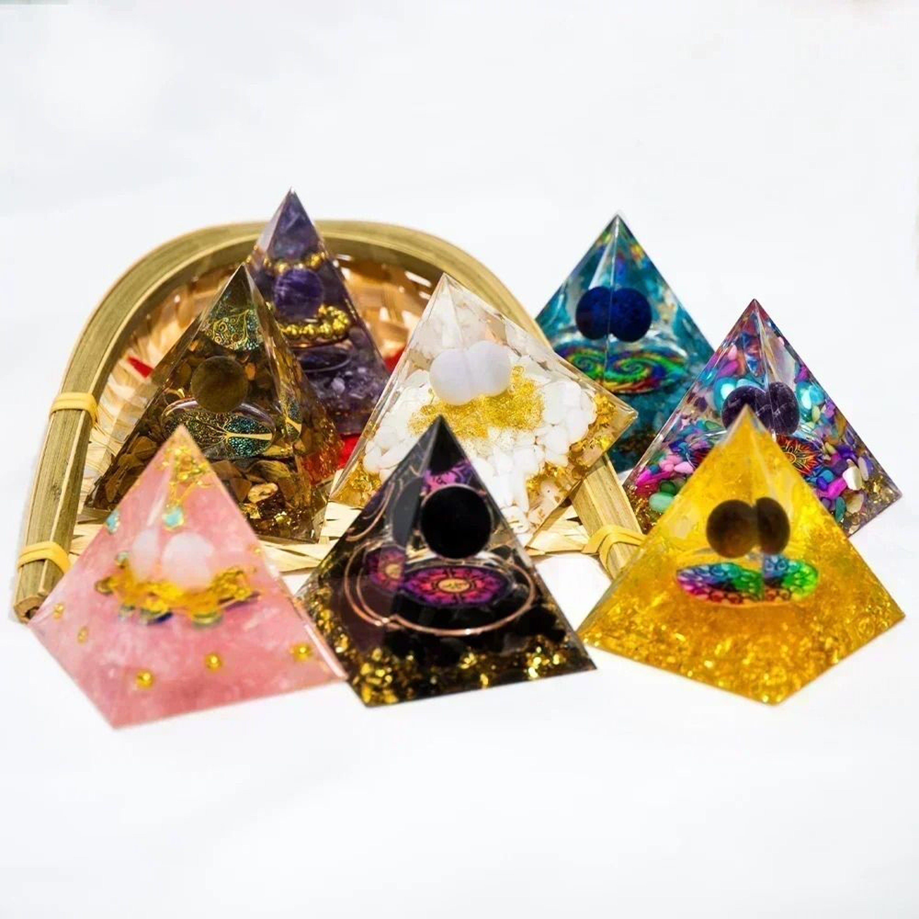 5cm Citrine  Peridot Energy Generator  Reiki Healing Chakra Pyramid For Meditation  EgyptianStyle R 4