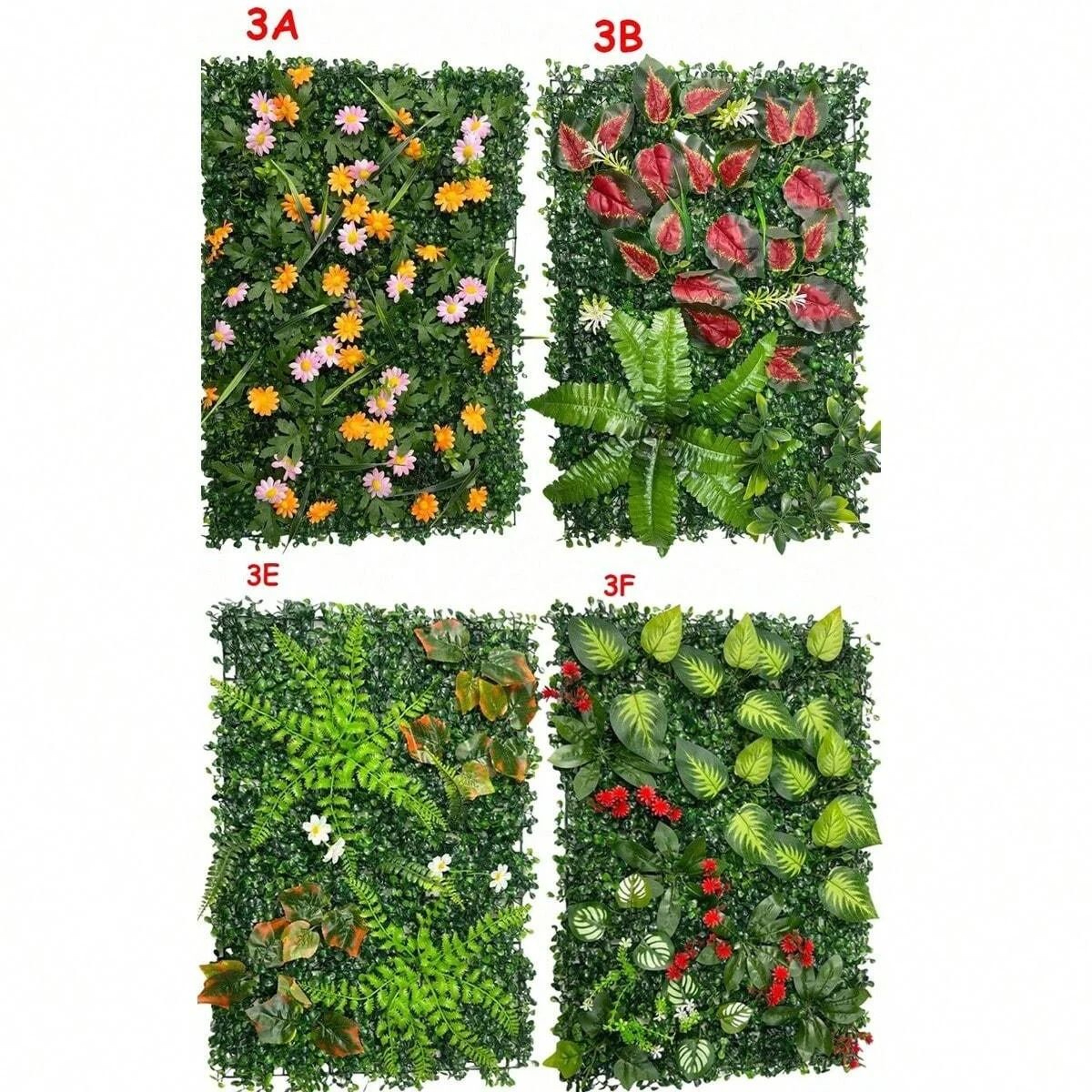 Botanical Fusion Artificial Grass Wall  3D Greenery Backdrop With Ferns  Flowers For Indoor Home De 4