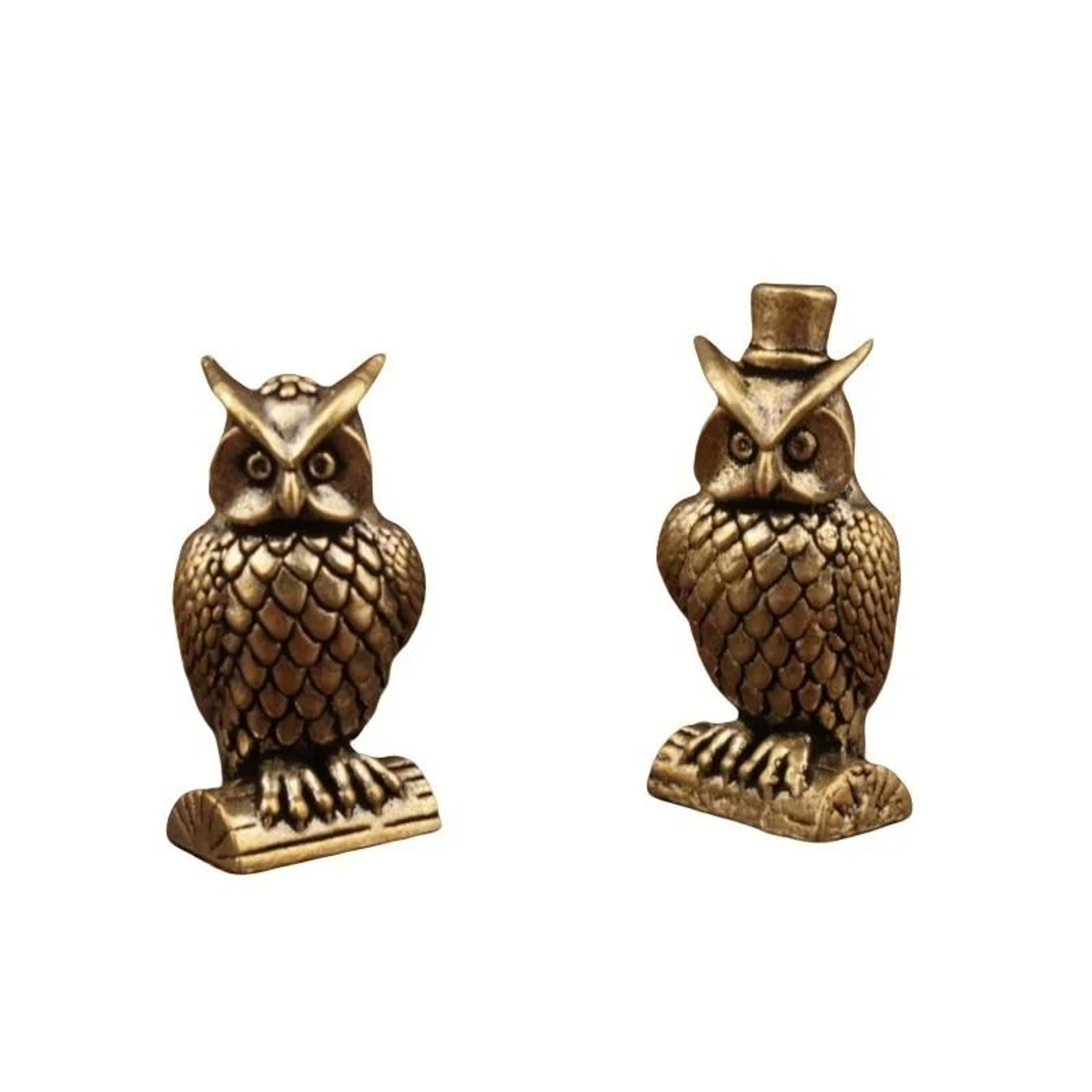 Artisan Handmade Owl Brass Ornament  Creative Boho Figurine For Small Desk Decor  Unique Home Luxur 5
