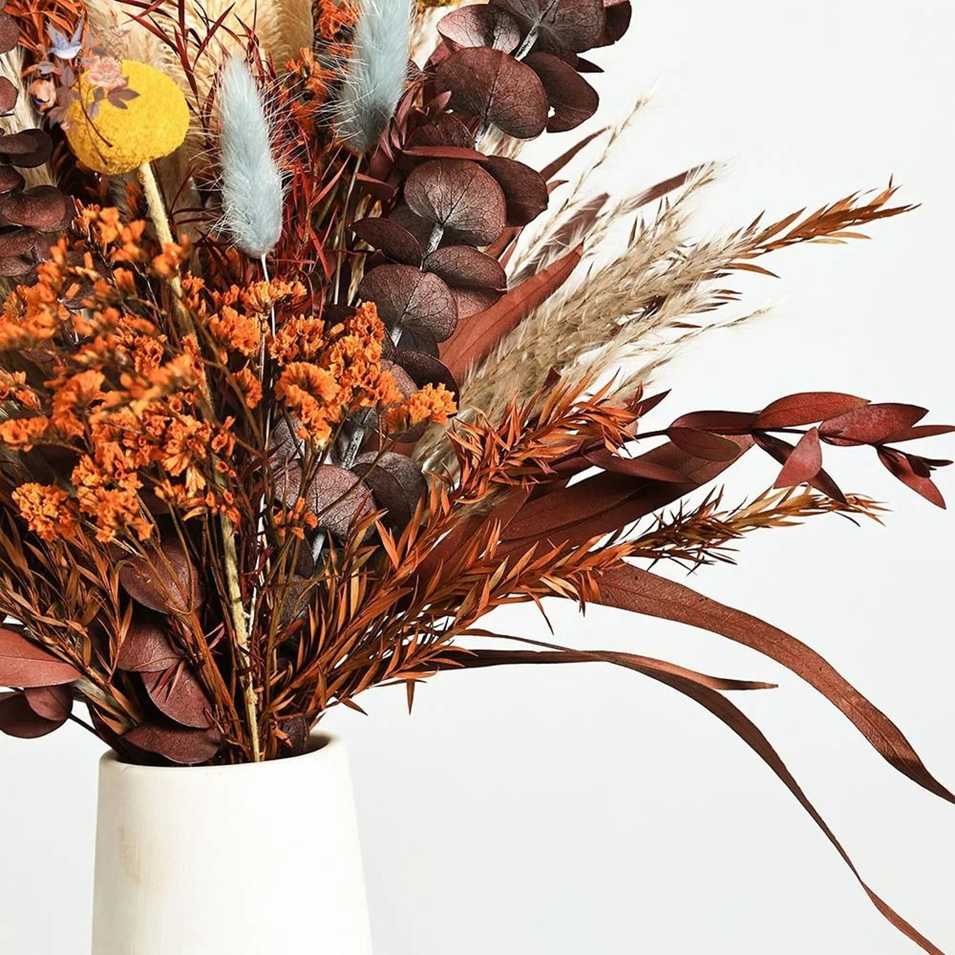 40pcs Preserved Orange Eucalyptus  Pampas Bouquet  Tropical Boho Fall Wedding Arrangement  Modern H 3