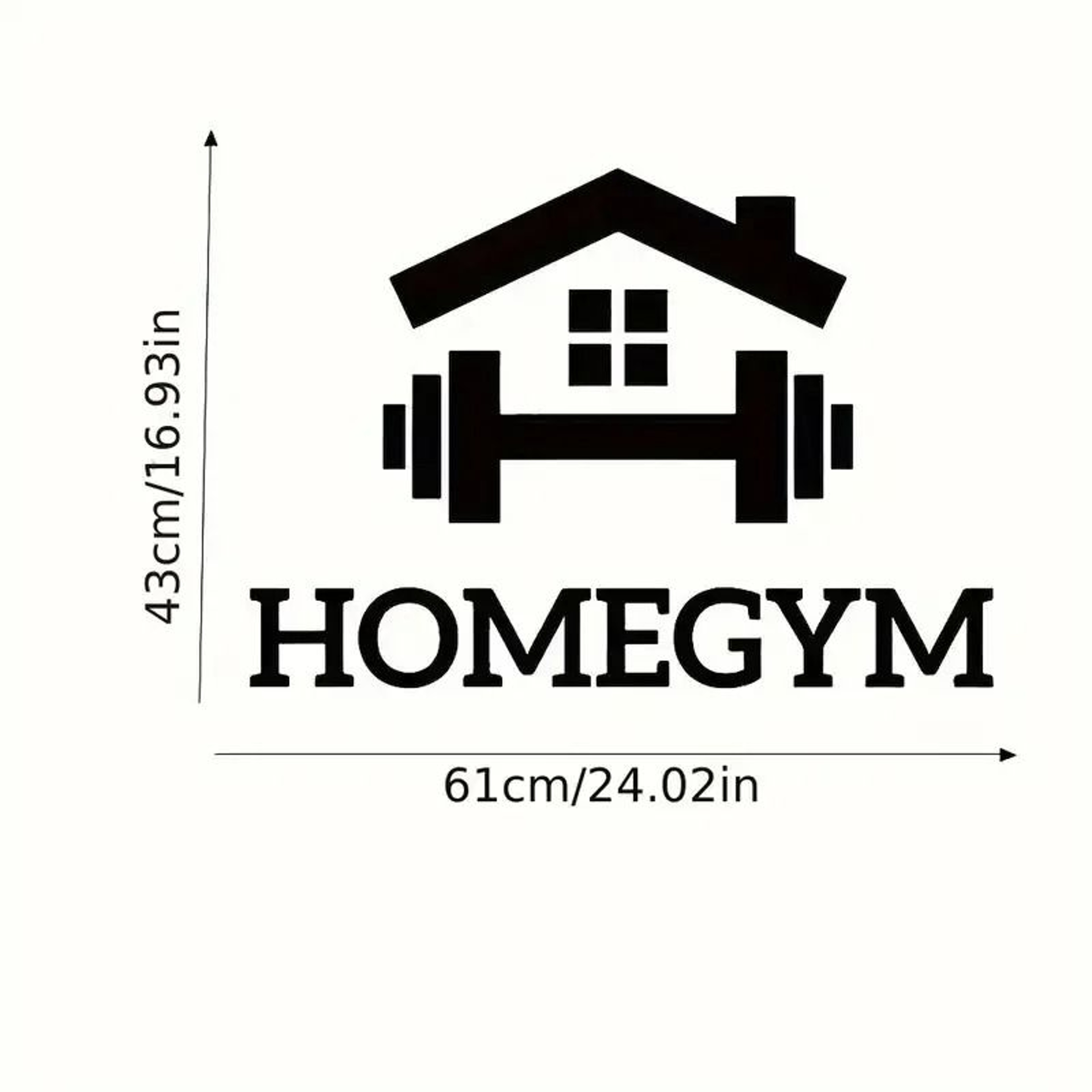 Modern Home Gym Wall Decal  61cm Large Barbell Fitness Sticker For Personal Training Studio  Exerci 3