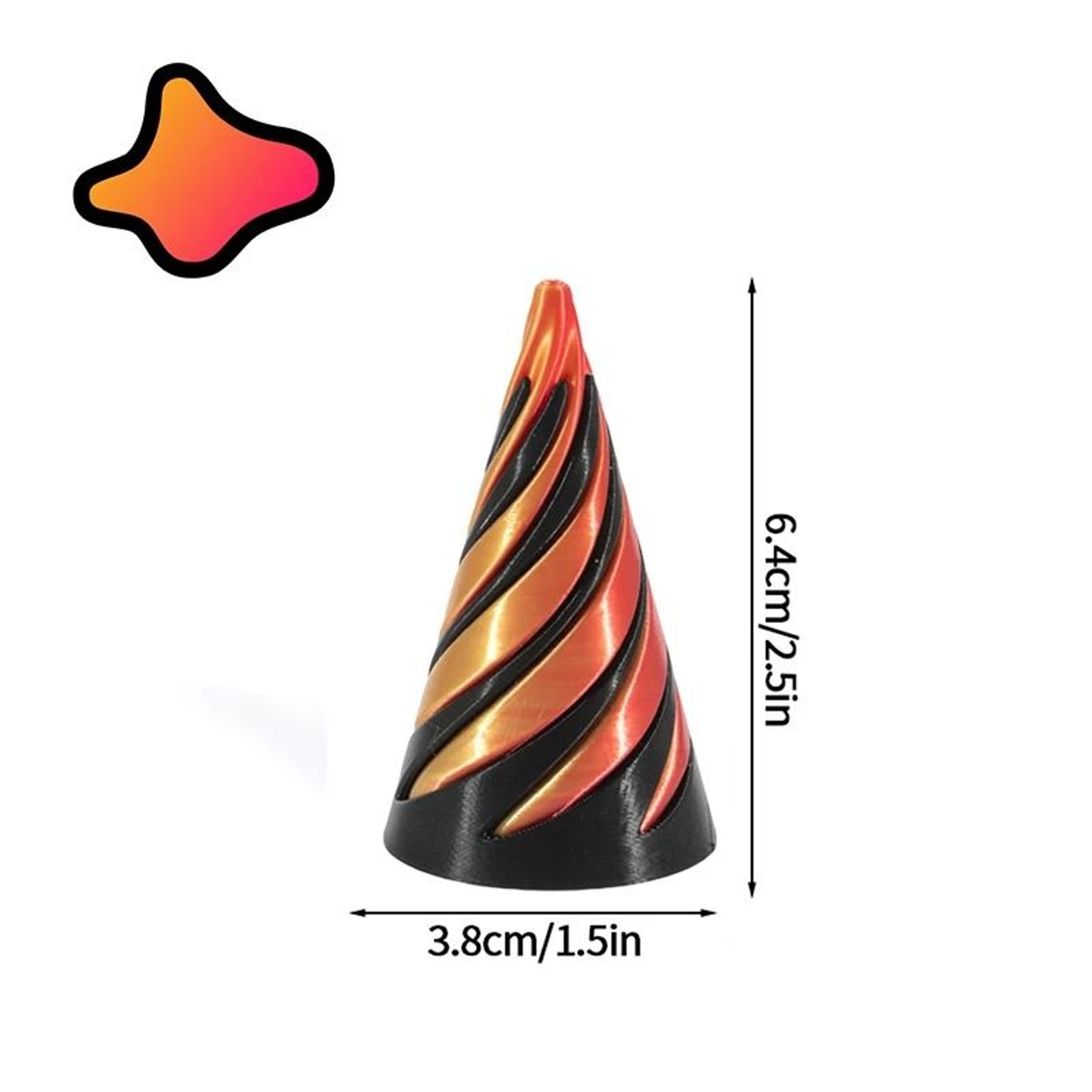 Impossible Spiral Pyramid  Bunny Fidget Toy  3D Printed Rotating Kinetic Sculpture For Stress Relie 18