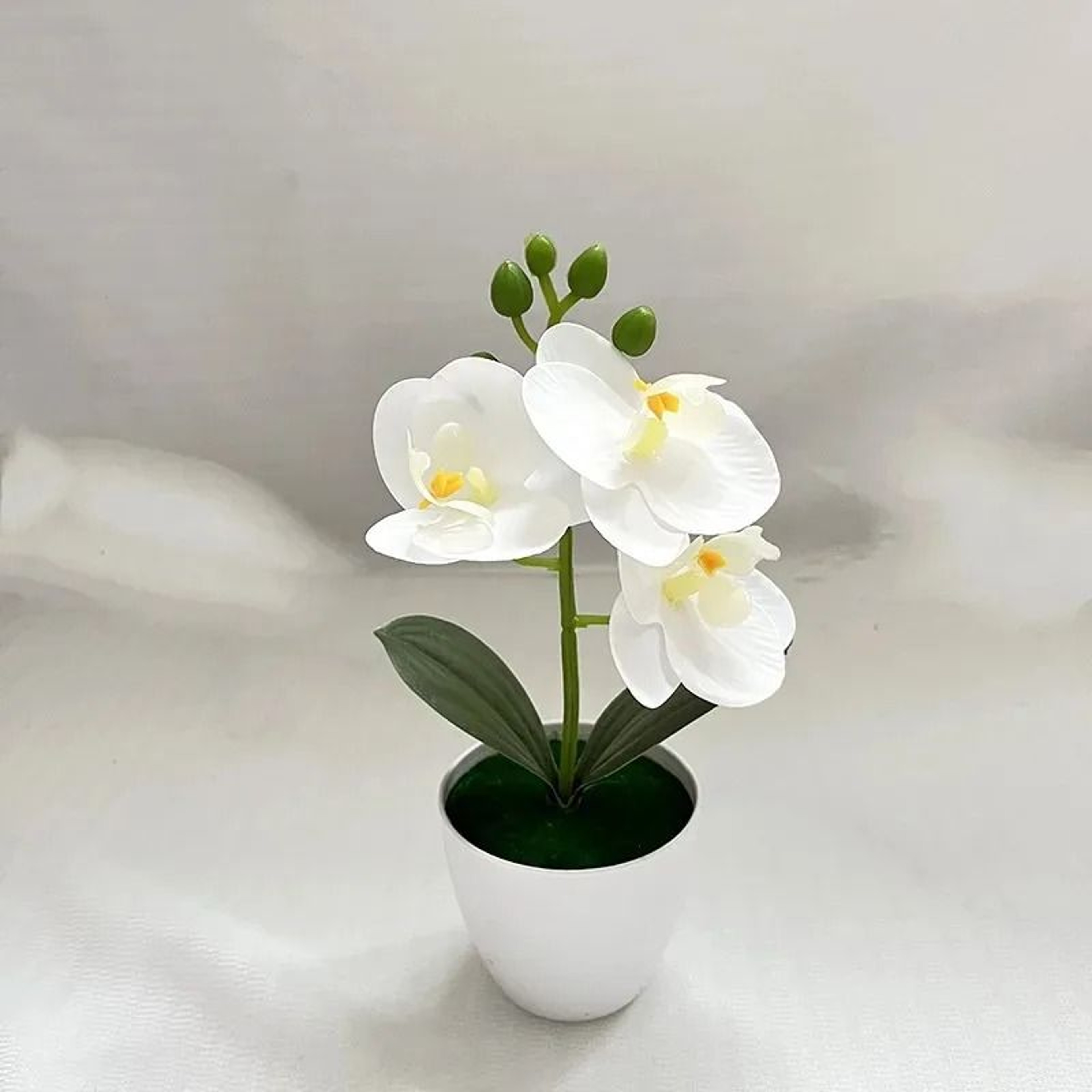 20cm Mini Artificial Orchid Bonsai  Vibrant Simulation Potted Plant For Desktop Kitchen  Bathroom T 6