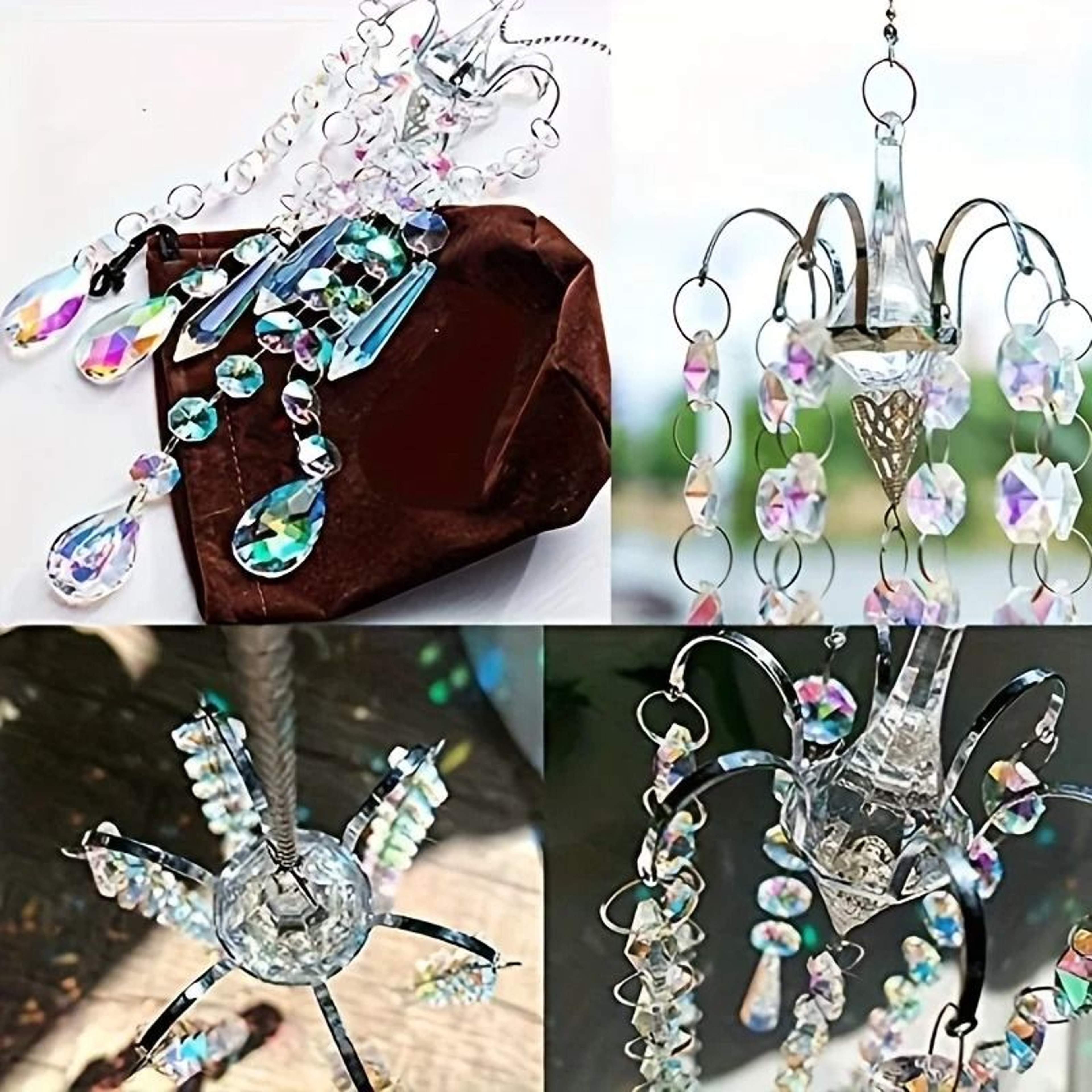 Crystal Chandelier Wind Chimes  Glass Suncatcher  Rainbow Maker Prism Pendant For Window Hanging  G 1