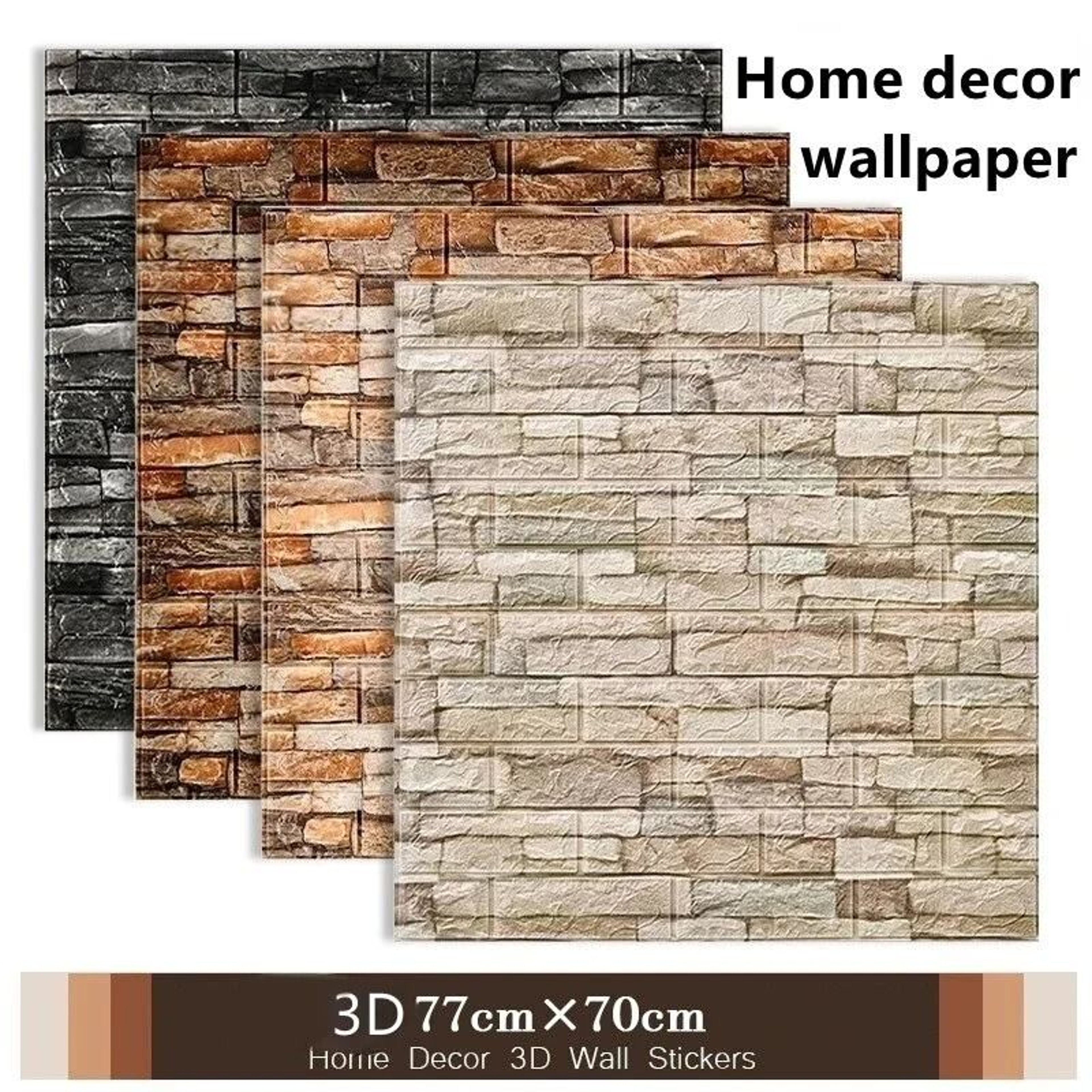 3D Brick Wall Sticker  77cm X 70cm Imitation Brick Wallpaper  Waterproof SelfAdhesive DIY Panels Fo 0