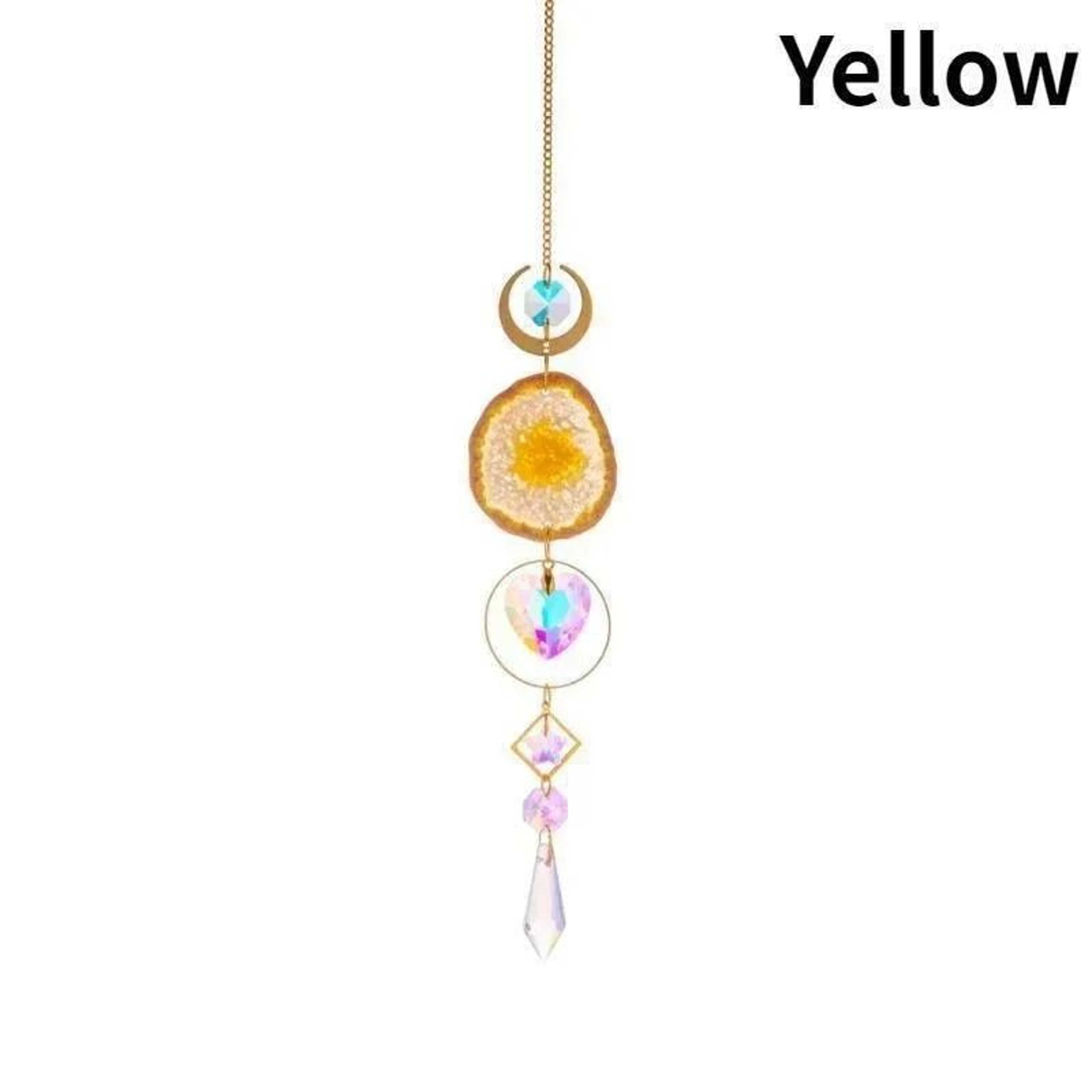 Crystal Sun And Moon Suncatcher  42cm Rainbow Prism Hanging Ornament  Celestial Window Decor For Ga 10