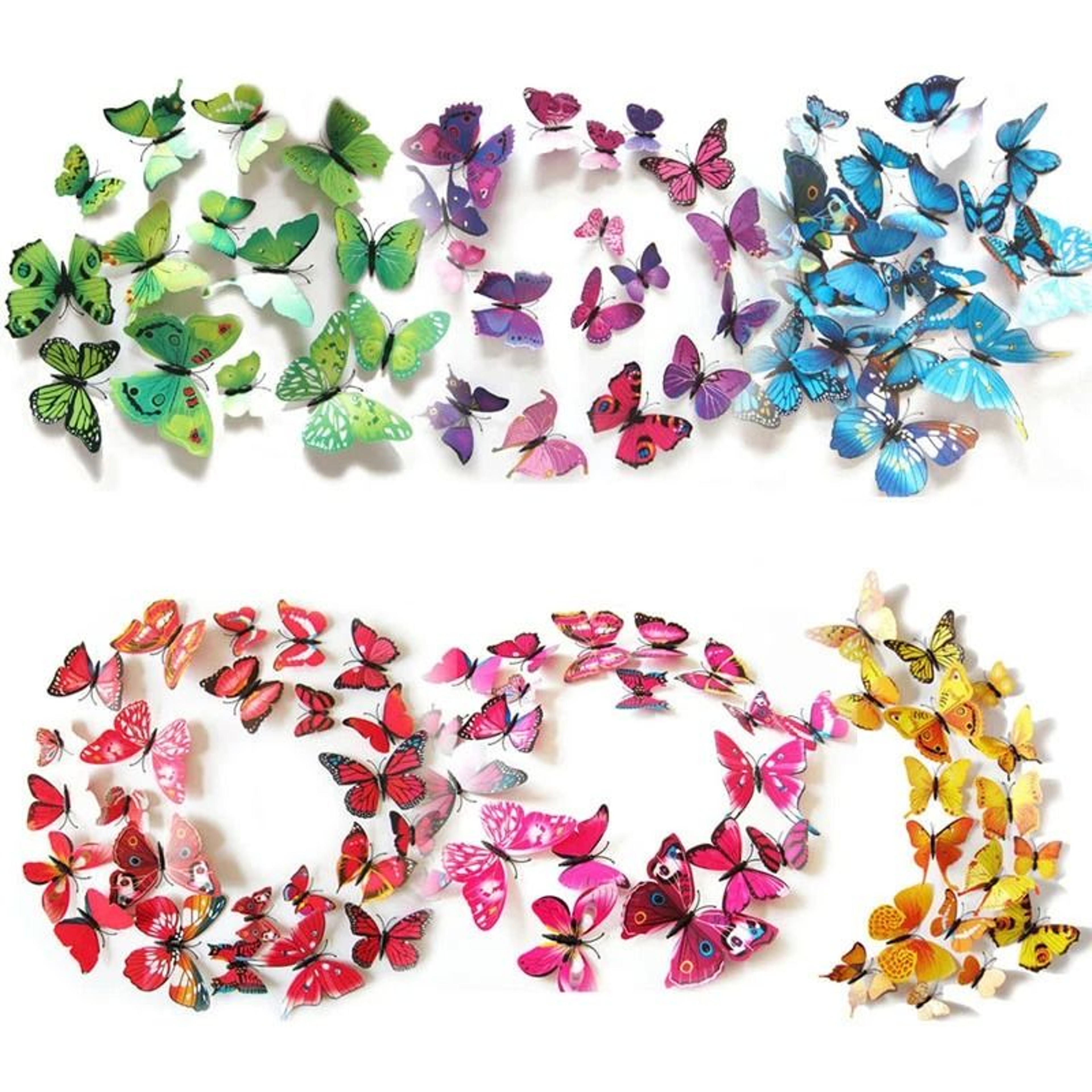 12Pcs 3D Butterfly Wall Decals  Magnetic PVC Simulated Butterflies  Creative DIY Home  Refrigerator 0