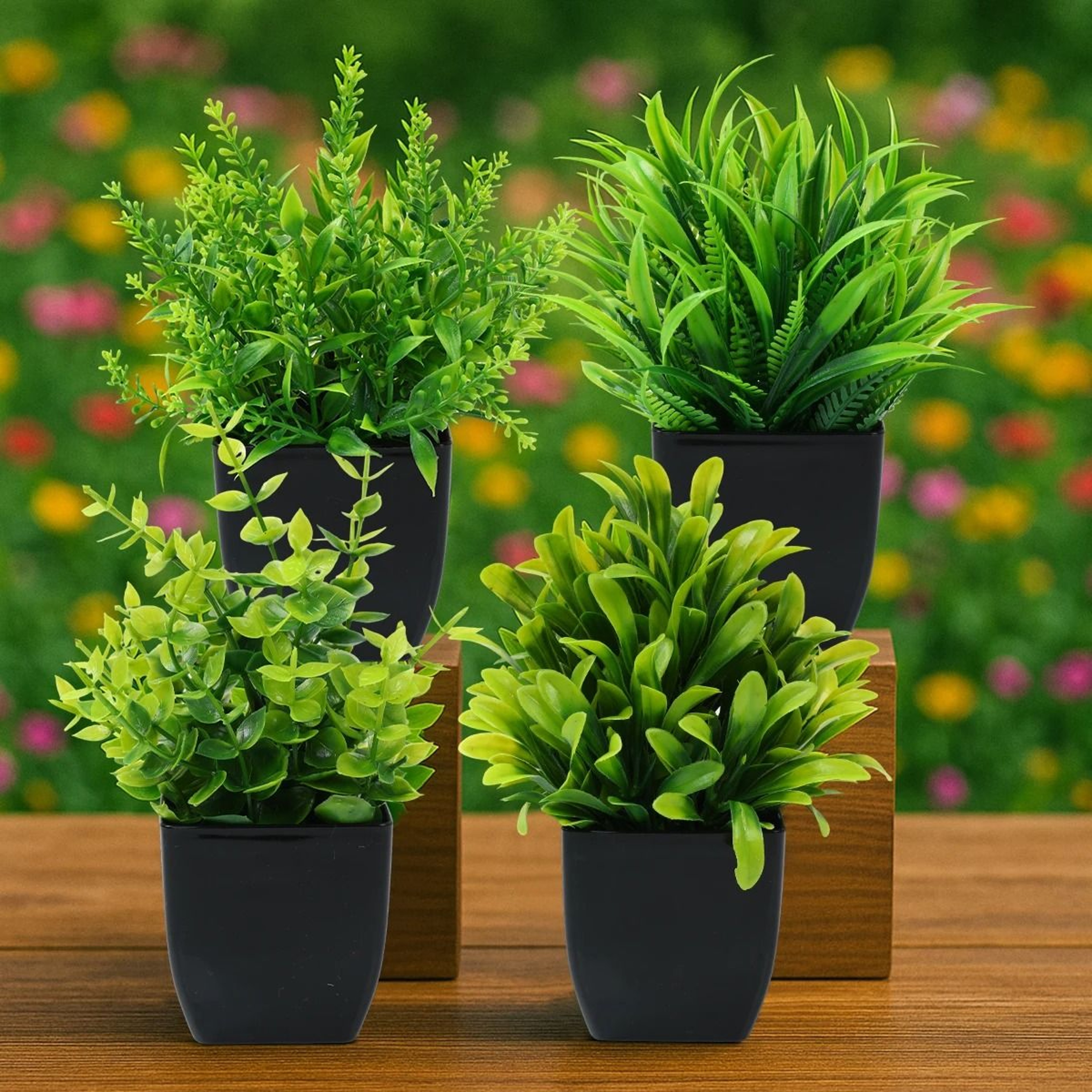 Mini Artificial Potted Bonsai Tree  Simulation Green Grass Plant  Modern Home Office Desk Ornament  5