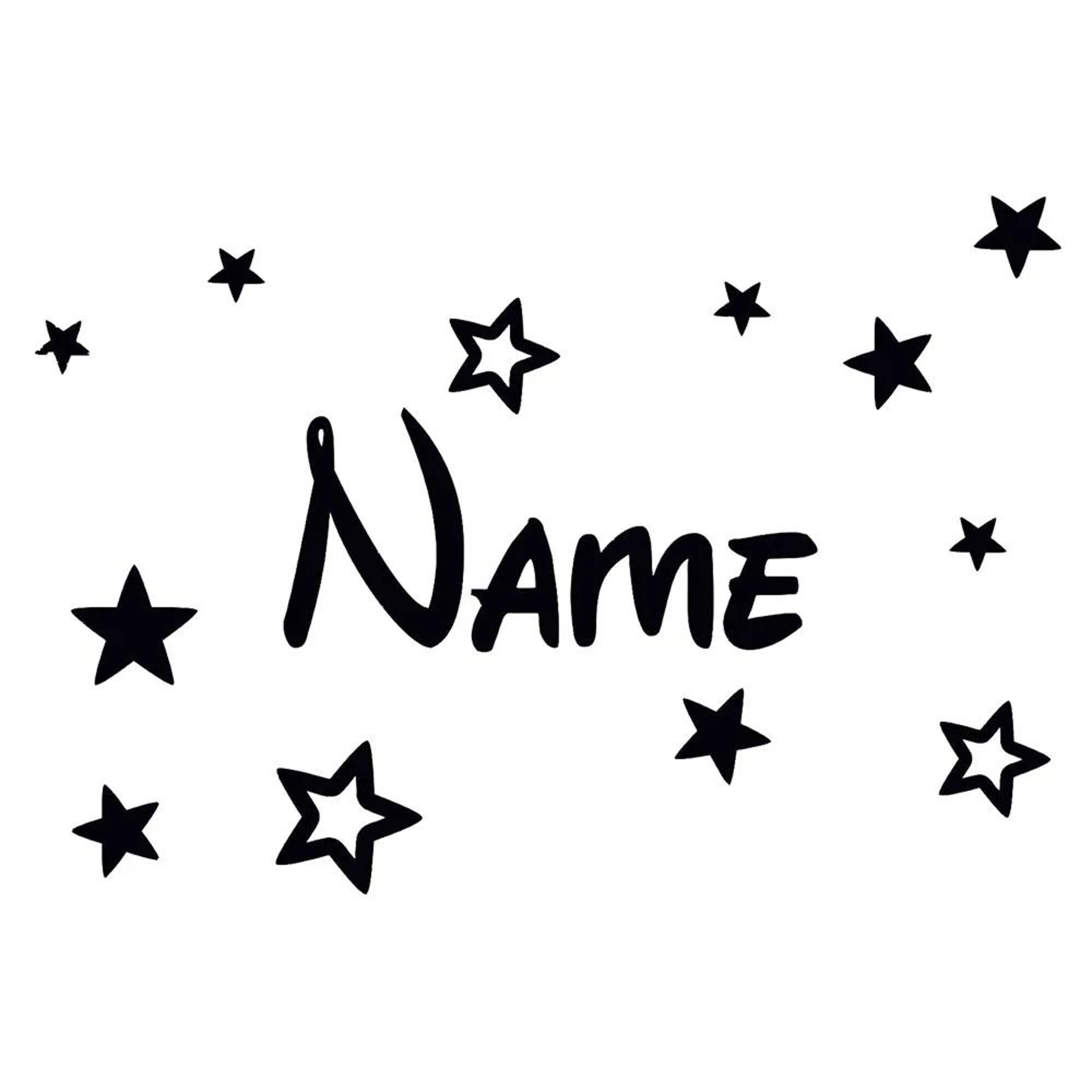 Custom Childrens Name  Stars Decal  Personalized Nursery Wall Art  Bespoke Kids Room Vinyl Decor 4