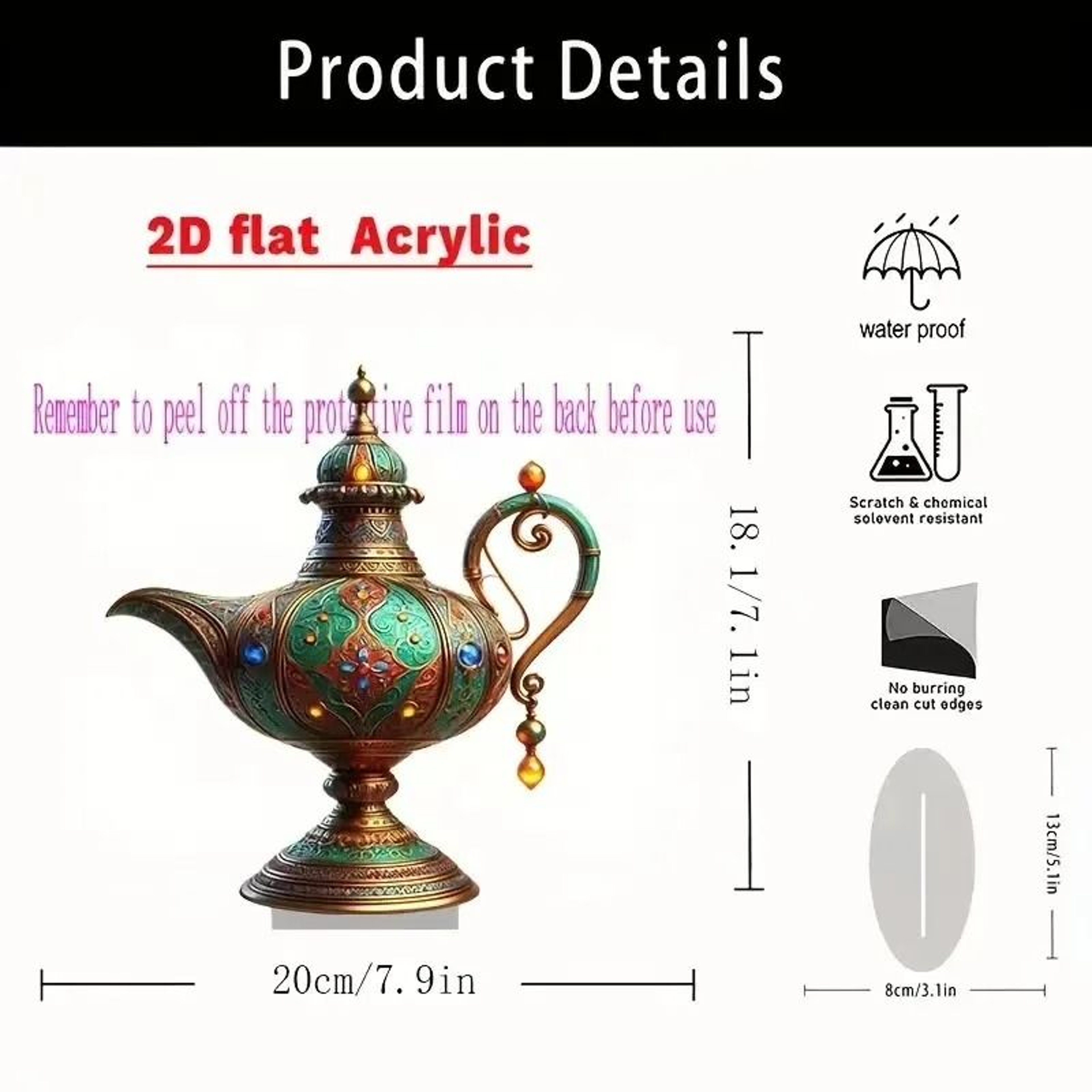 Eid Acrylic Mosque Tabletop Decor  2D Graphic Window Display  Professional Ramadan  Celebration Gif 13