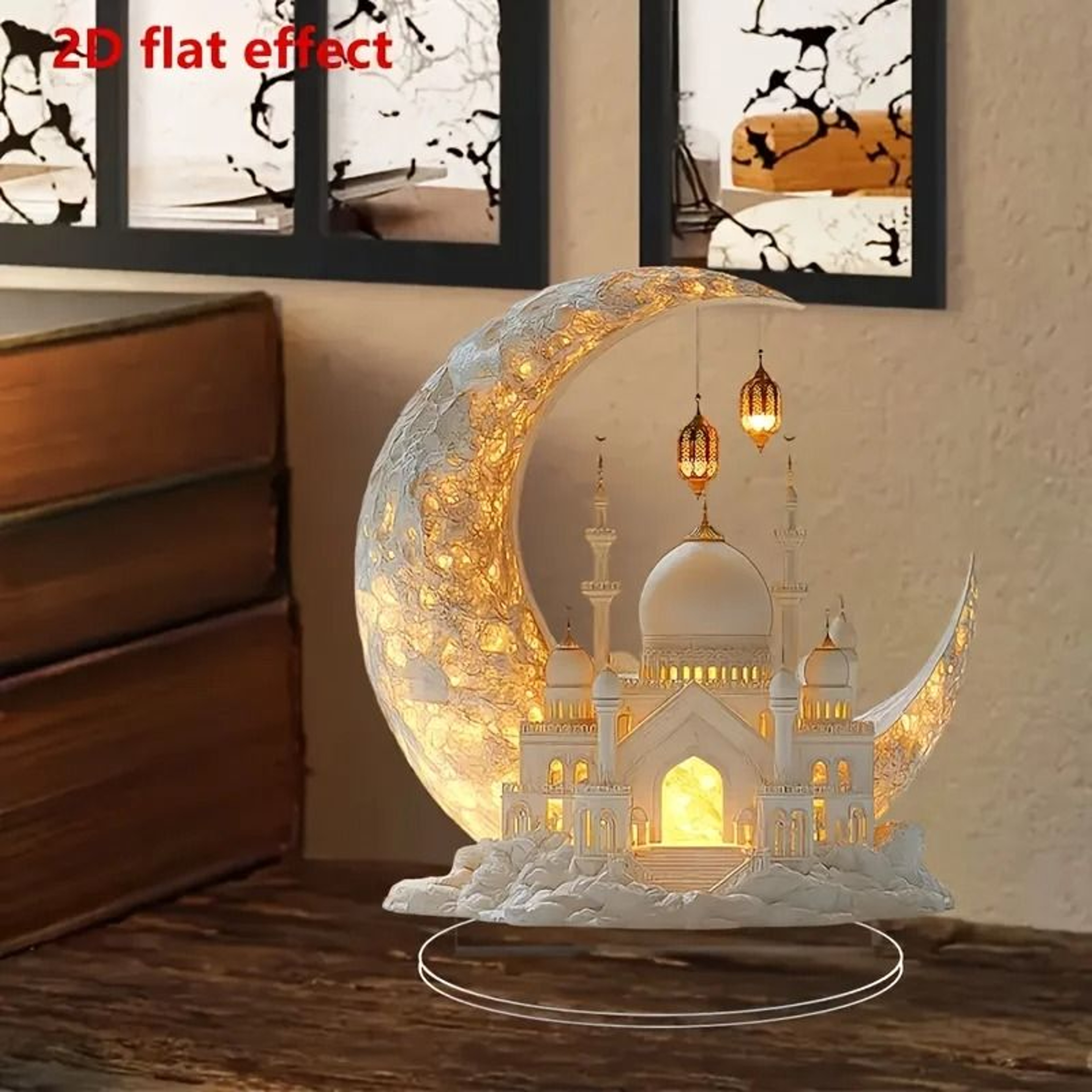 Eid Acrylic Mosque Tabletop Decor  2D Graphic Window Display  Professional Ramadan  Celebration Gif 4