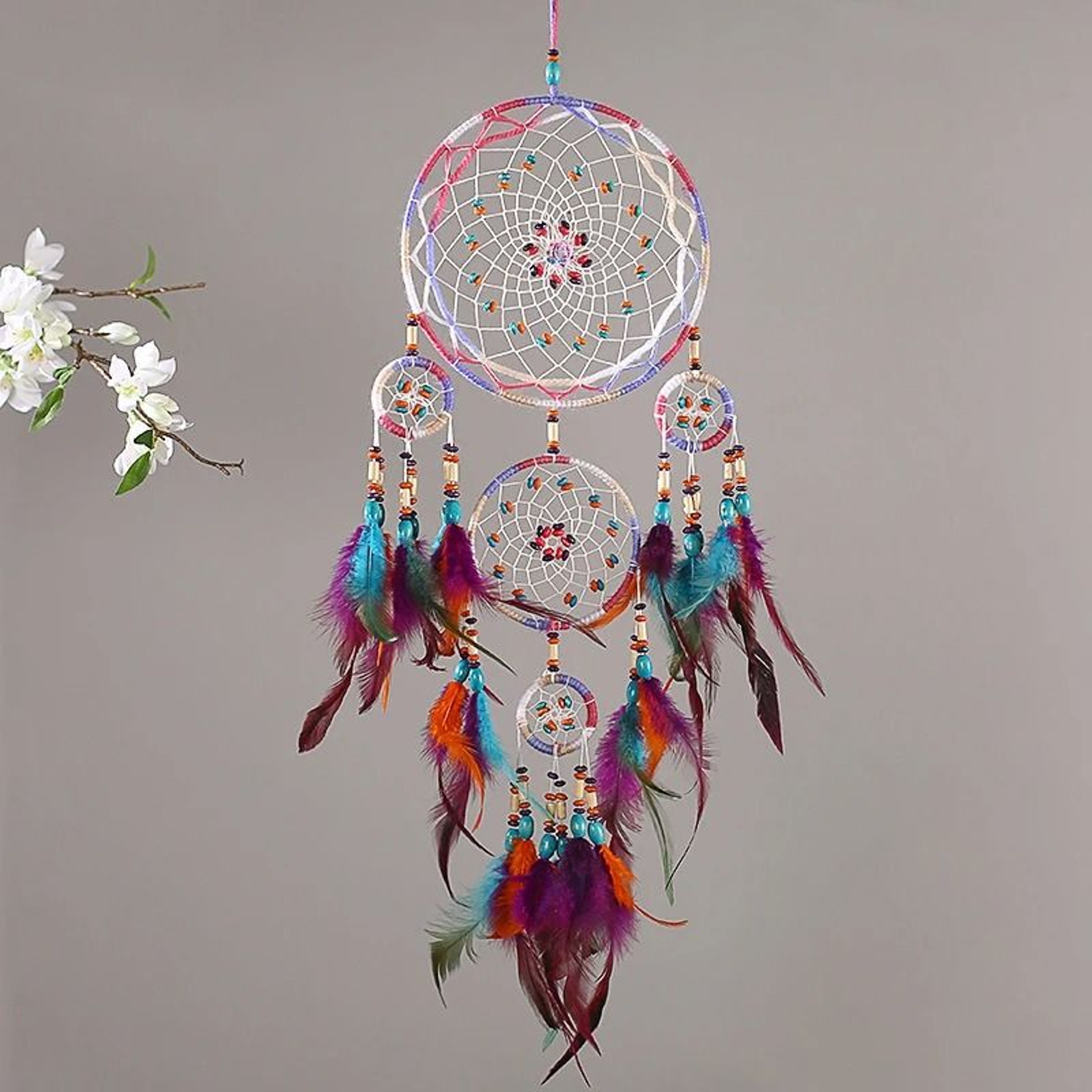 Artisan FiveRing Dream Catcher  Handmade Grand Cascading Wall Pendant  Professional Executive Bedro 1