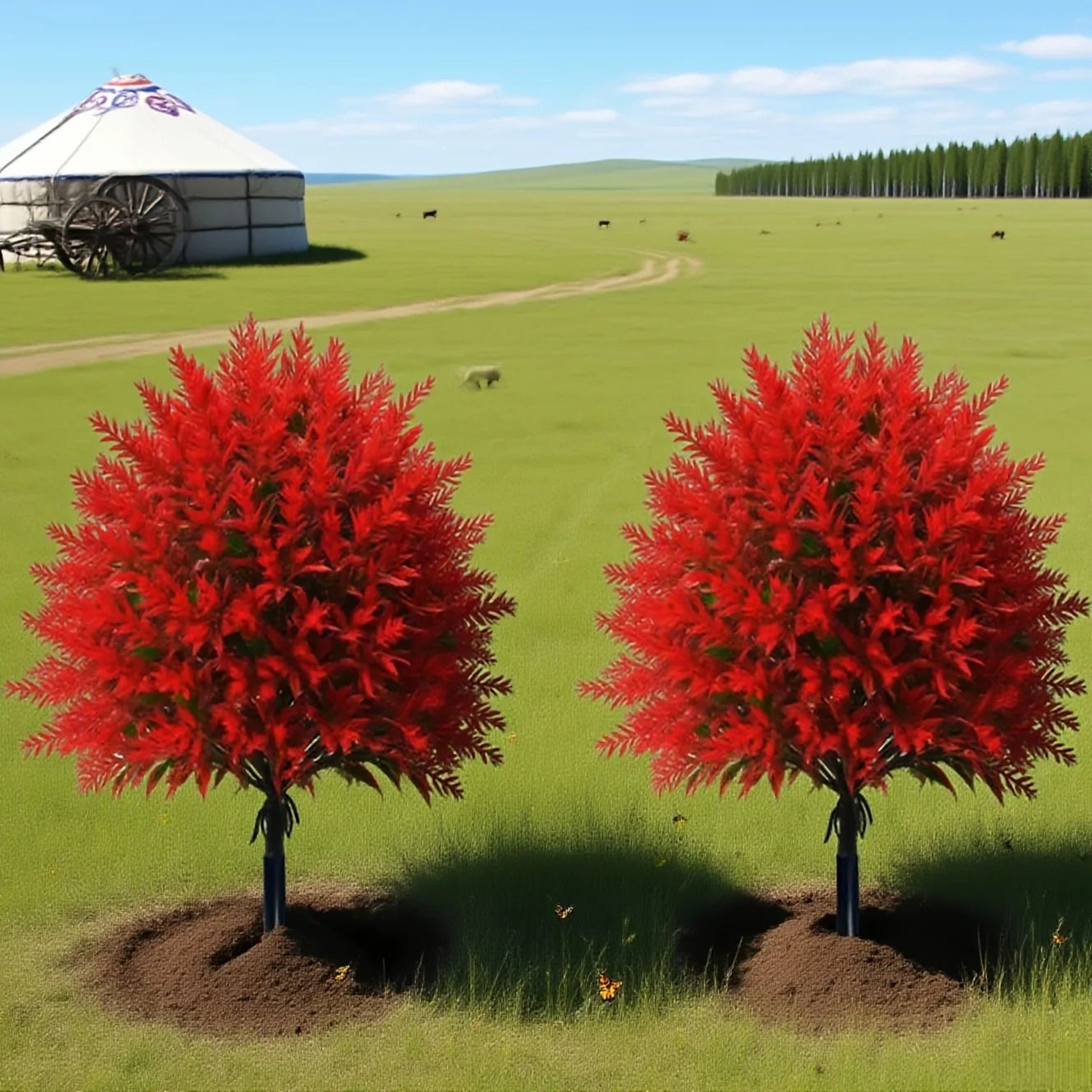 Crimson Lavender Ground Stake  45cm Artificial Garden Topiary  Professional Outdoor Holiday  Office 2