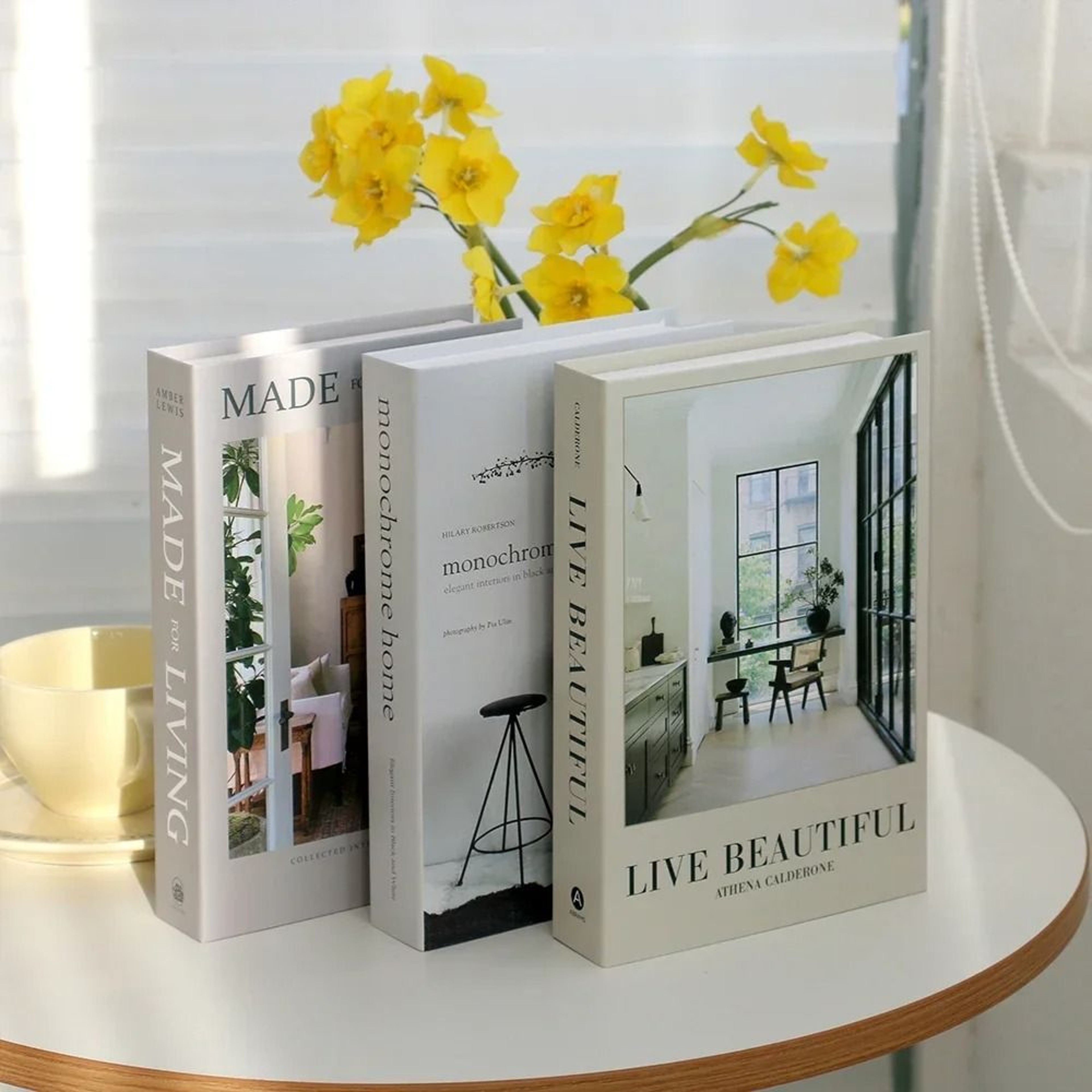 Luxury Faux Book Set  3pc Architectural Coffee Table Decor  Professional Executive Suite  Boutique  14