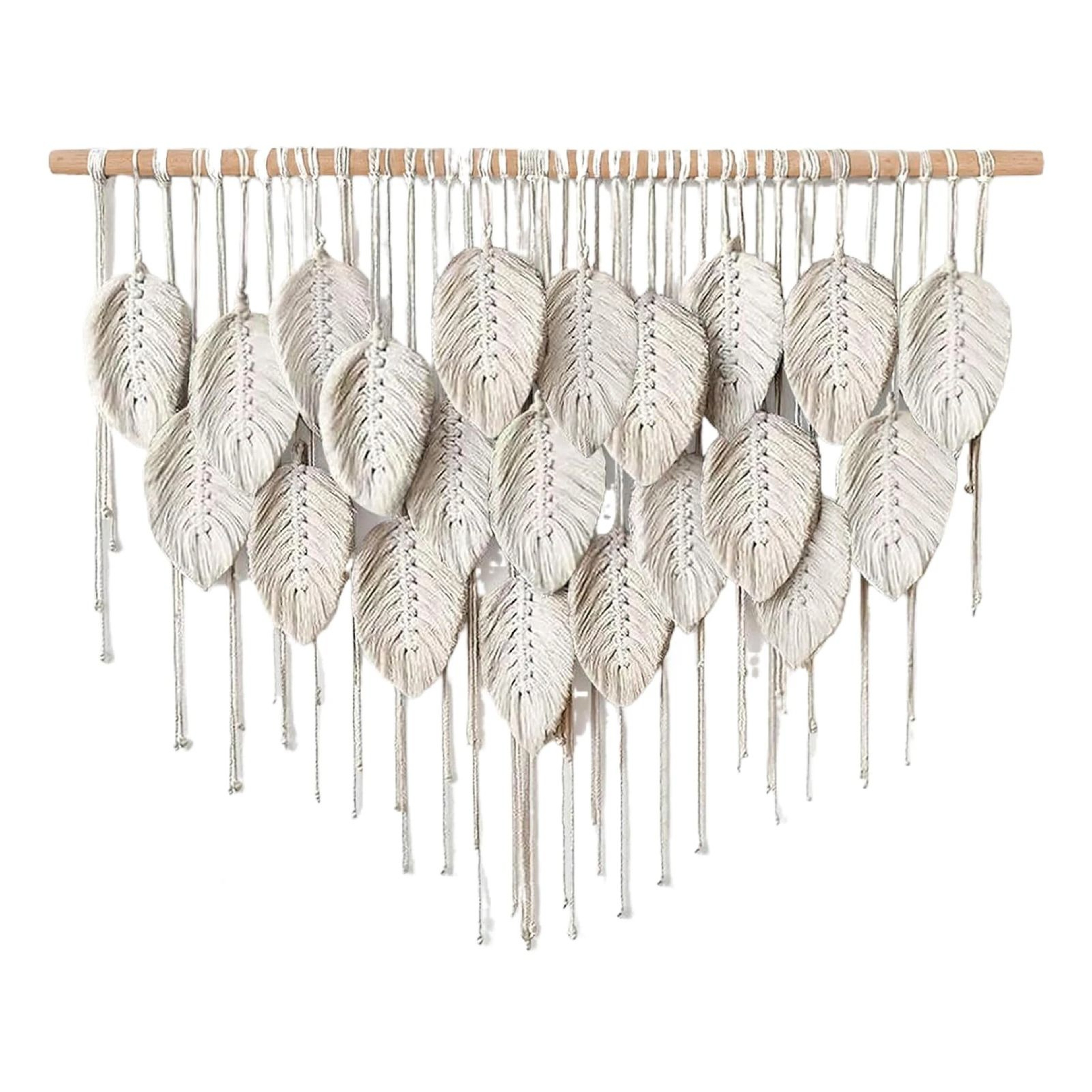 Large Macrame Leaf Tapestry  100cm Bohemian Woven Wall Art  Professional Artisan Home Sanctuary Dec 9