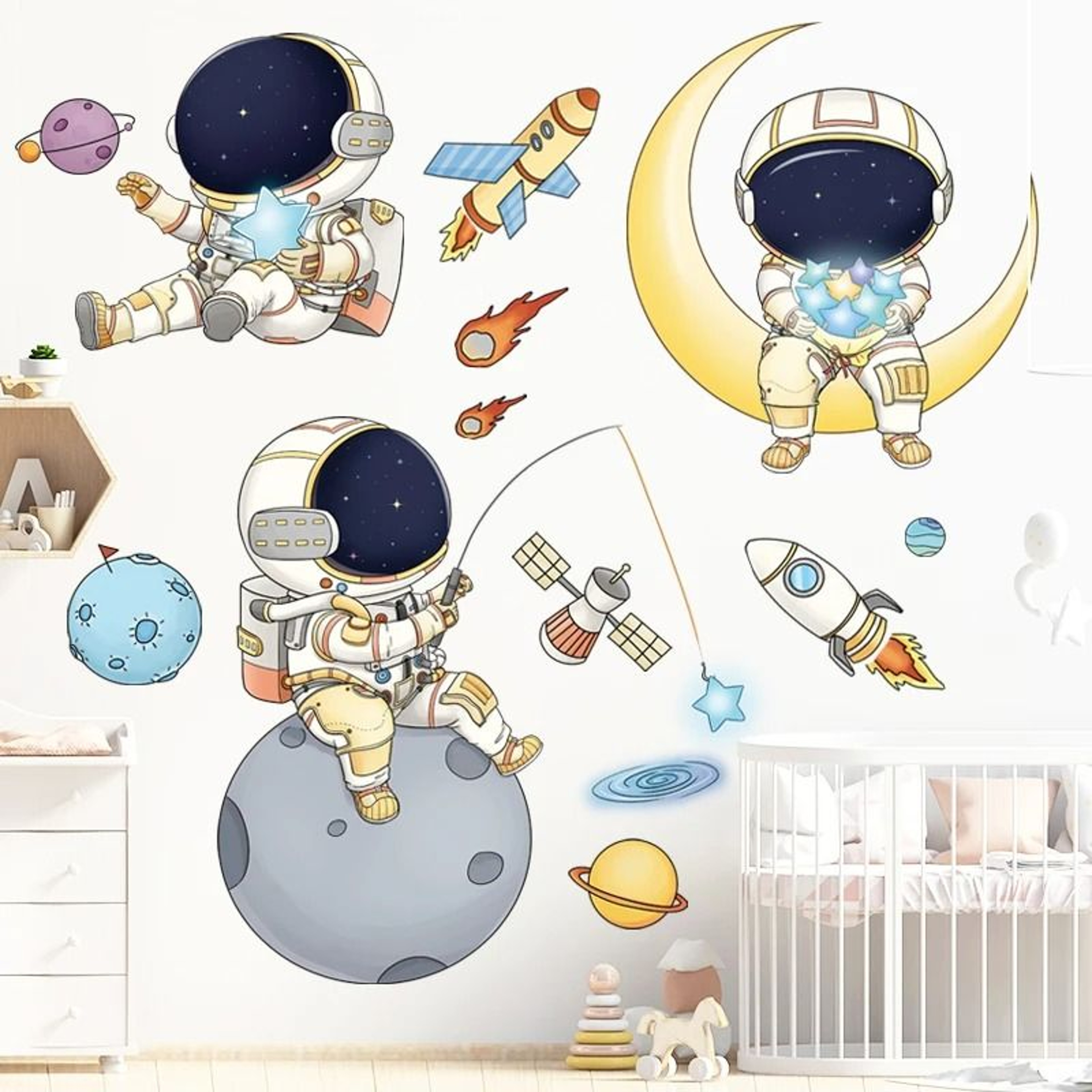 Astronaut Galactic Wall Stickers  30x90cm Space Explorer Decal  Executive Kids Room  Nursery Sanctu 1