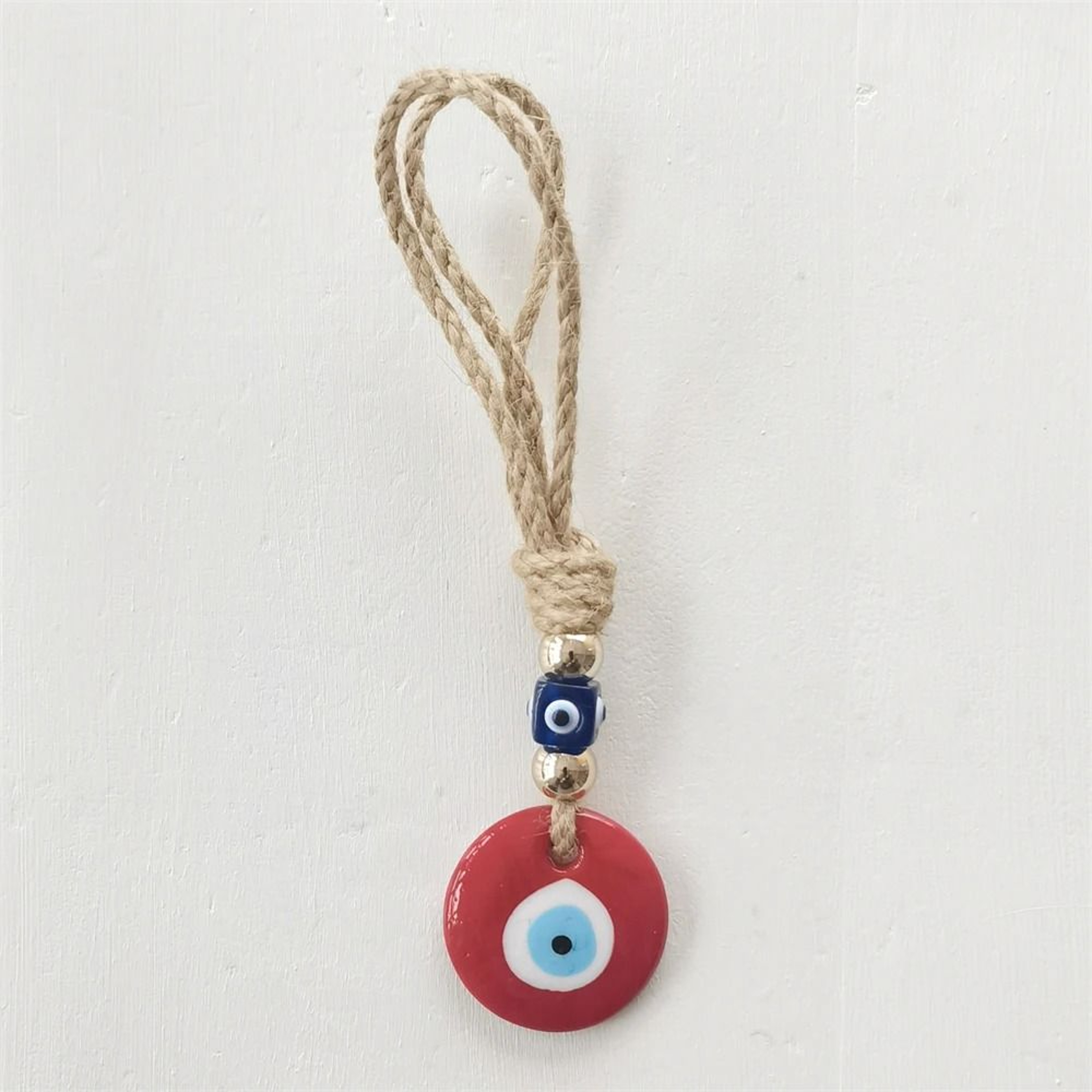 Handcrafted Blue Evil Eye Charm  Glass Nazar Wall Hanging  Executive Protection  Sanctuary Home Dec 12