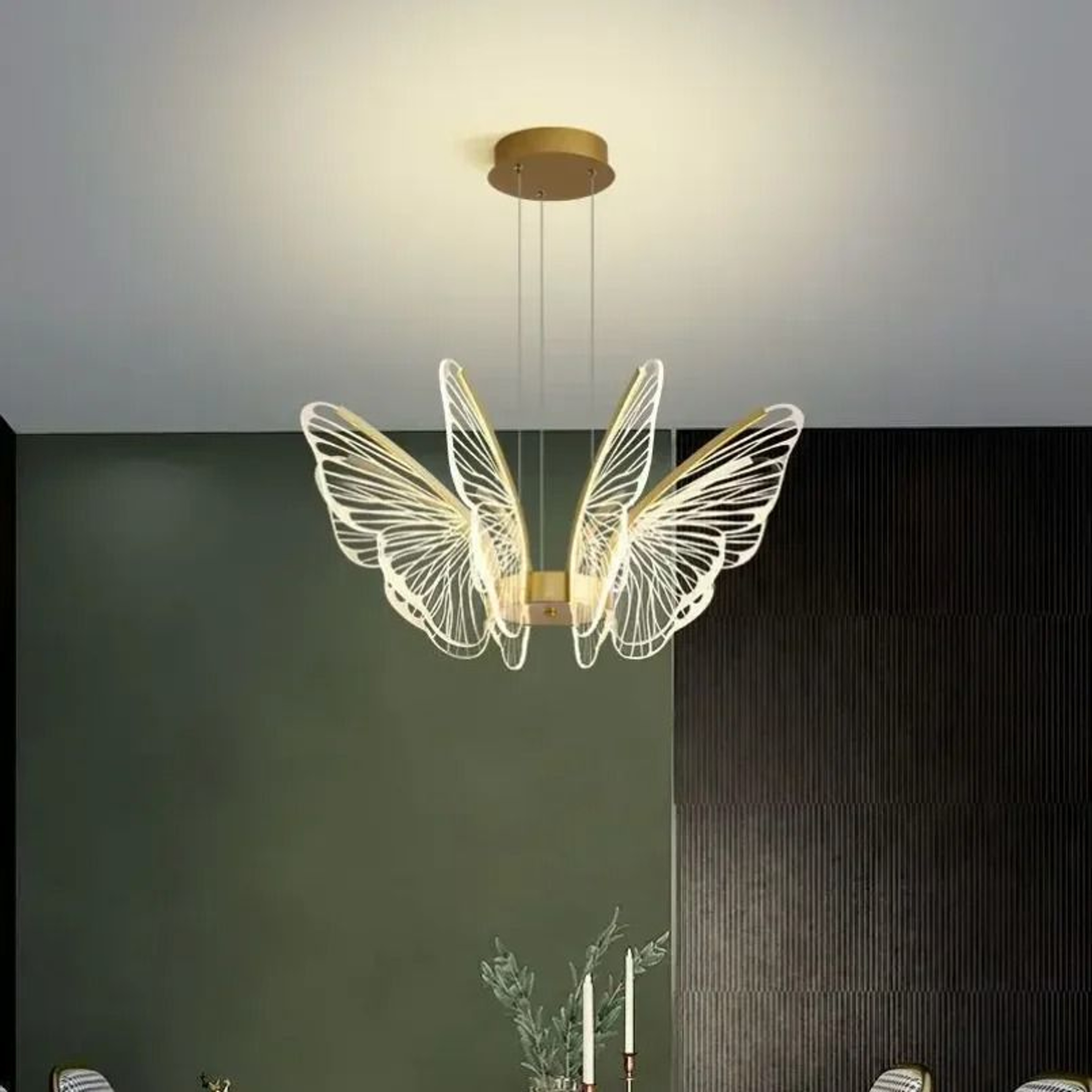 Minimalist Butterfly Chandelier  Creative Acrylic Hanging Light  Executive Living Room  Kitchen Isl 3
