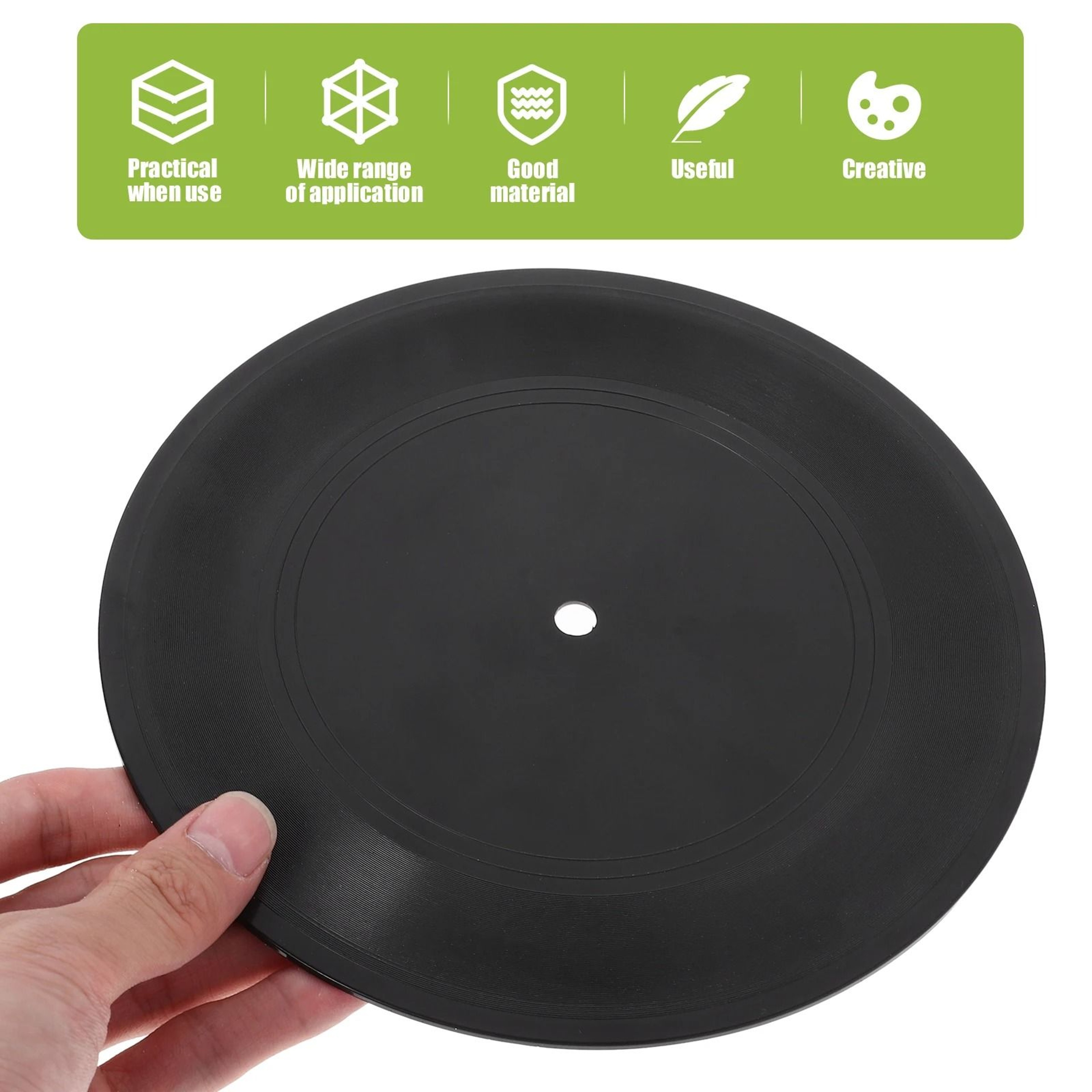 Simulated Vinyl Disc Wall Art  Professional Grooved Record Ornament  Executive Music Lounge  Studio 3