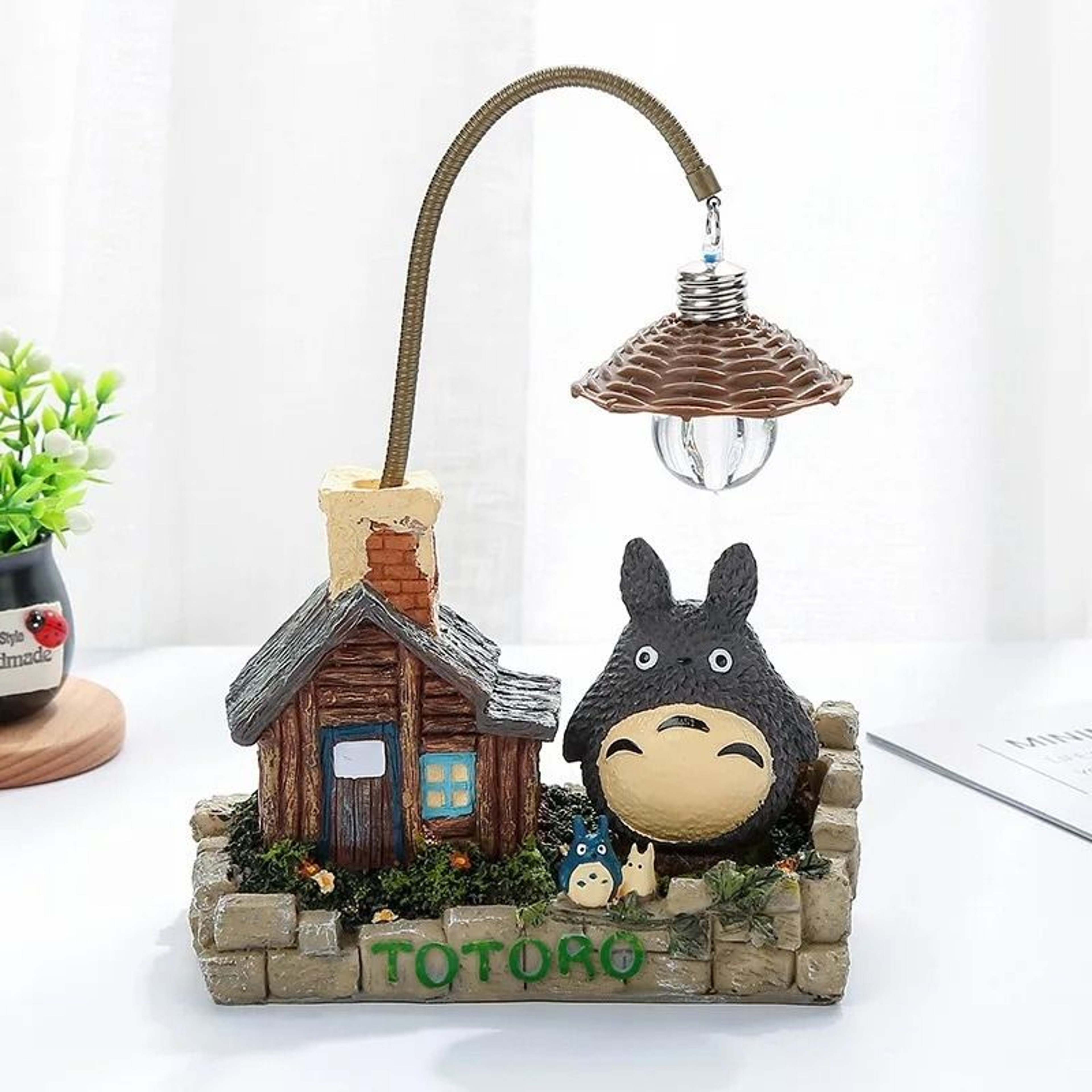 Anime Wooden Grass House Night Light  Whimsical Desktop LED Ornament  Executive Studio  Office Sanc 3
