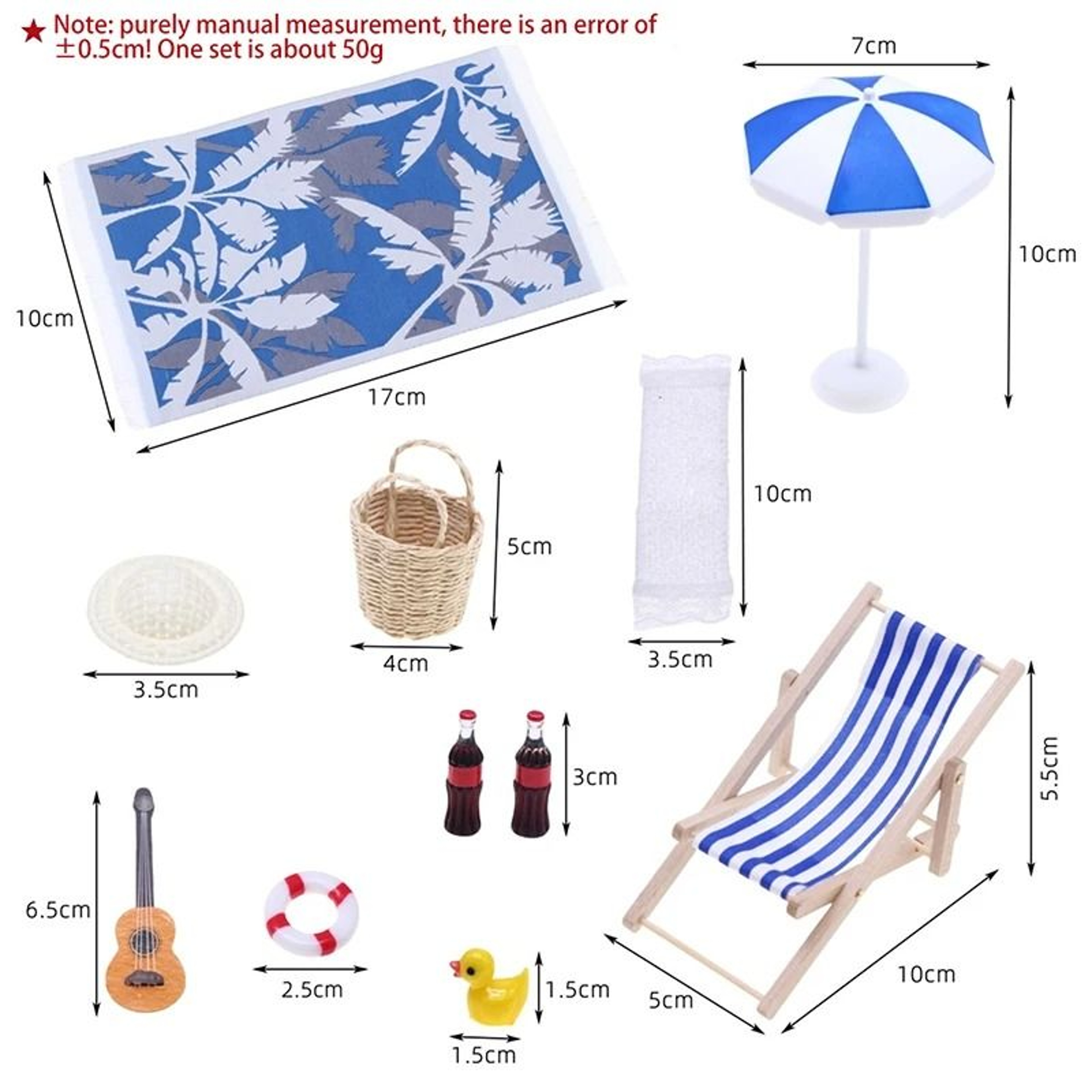 Mini Beach Oasis Set  Dollhouse Sunshade  Deckchairs  Executive MicroLandscape Sanctuary Decor 5