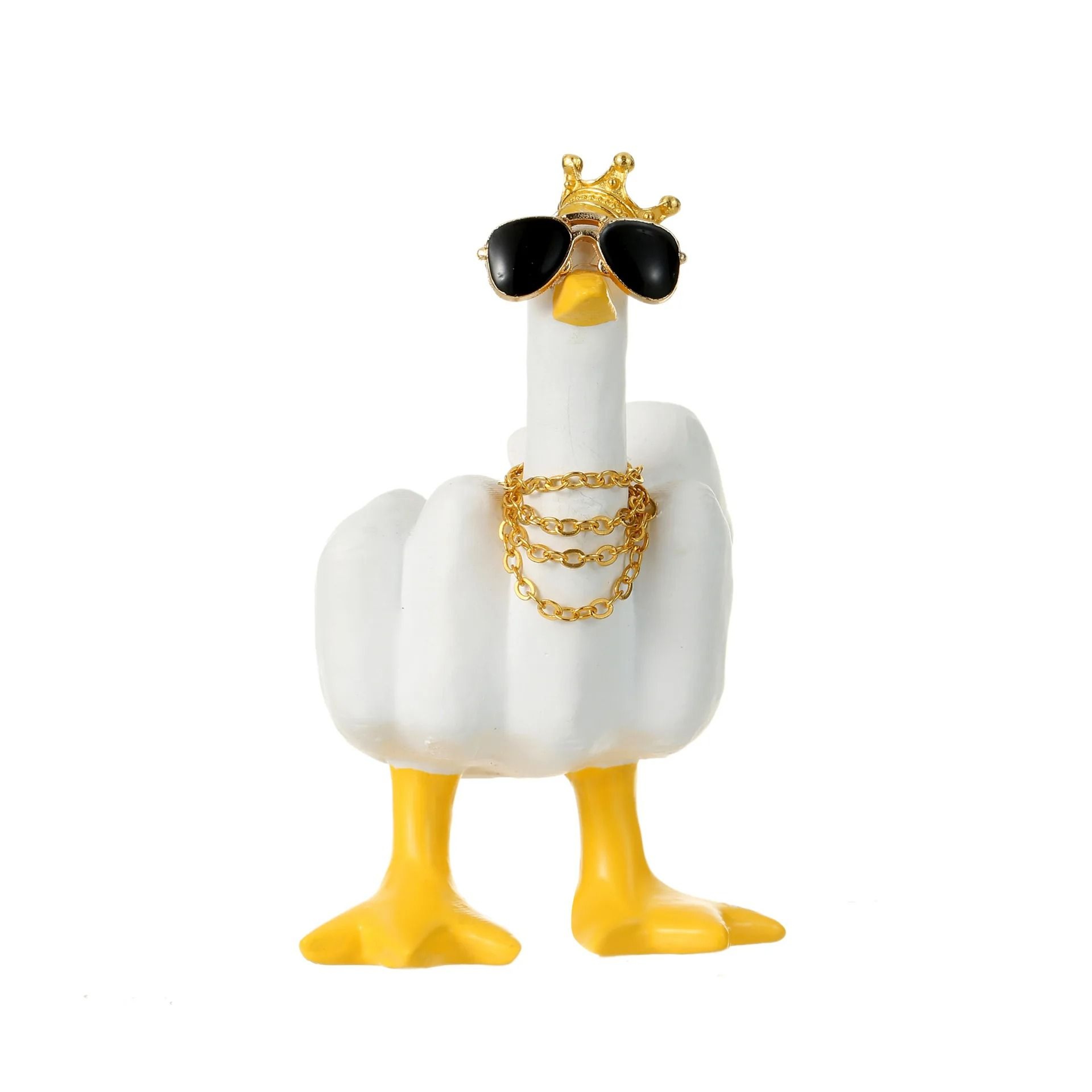 Funny Middle Finger Duck Statue  Resin Desktop Figurine With Glasses  Executive Rebel  Creative San 8