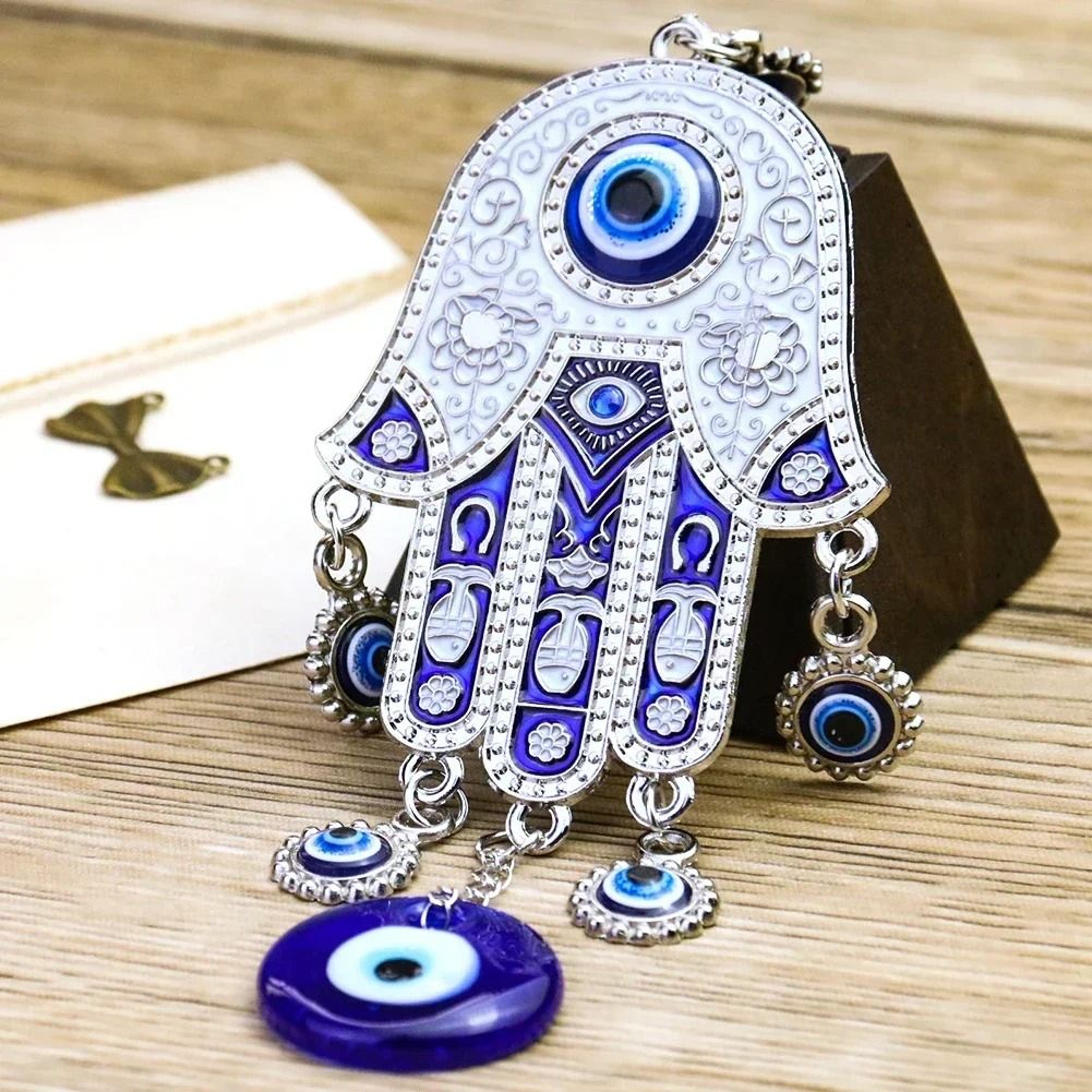Artisan Hamsa  Evil Eye Wall Hanging  Geometric Iron Wind Chime  Executive Yoga  Studio Sanctuary D 0