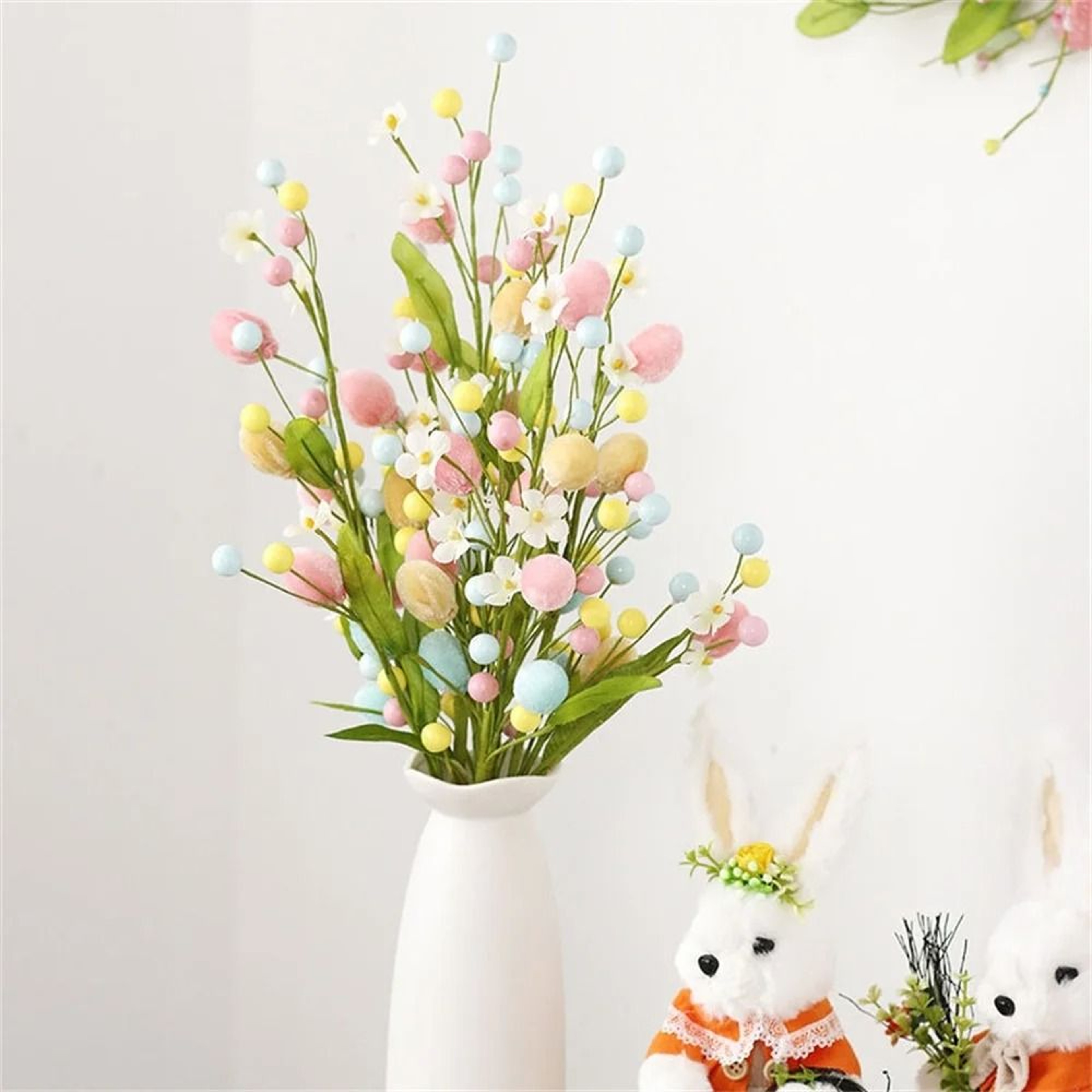 Artisan Easter Egg Botanical Stem  Speckled Pastel Floral Branch  Executive Seasonal  Studio Sanctu 1