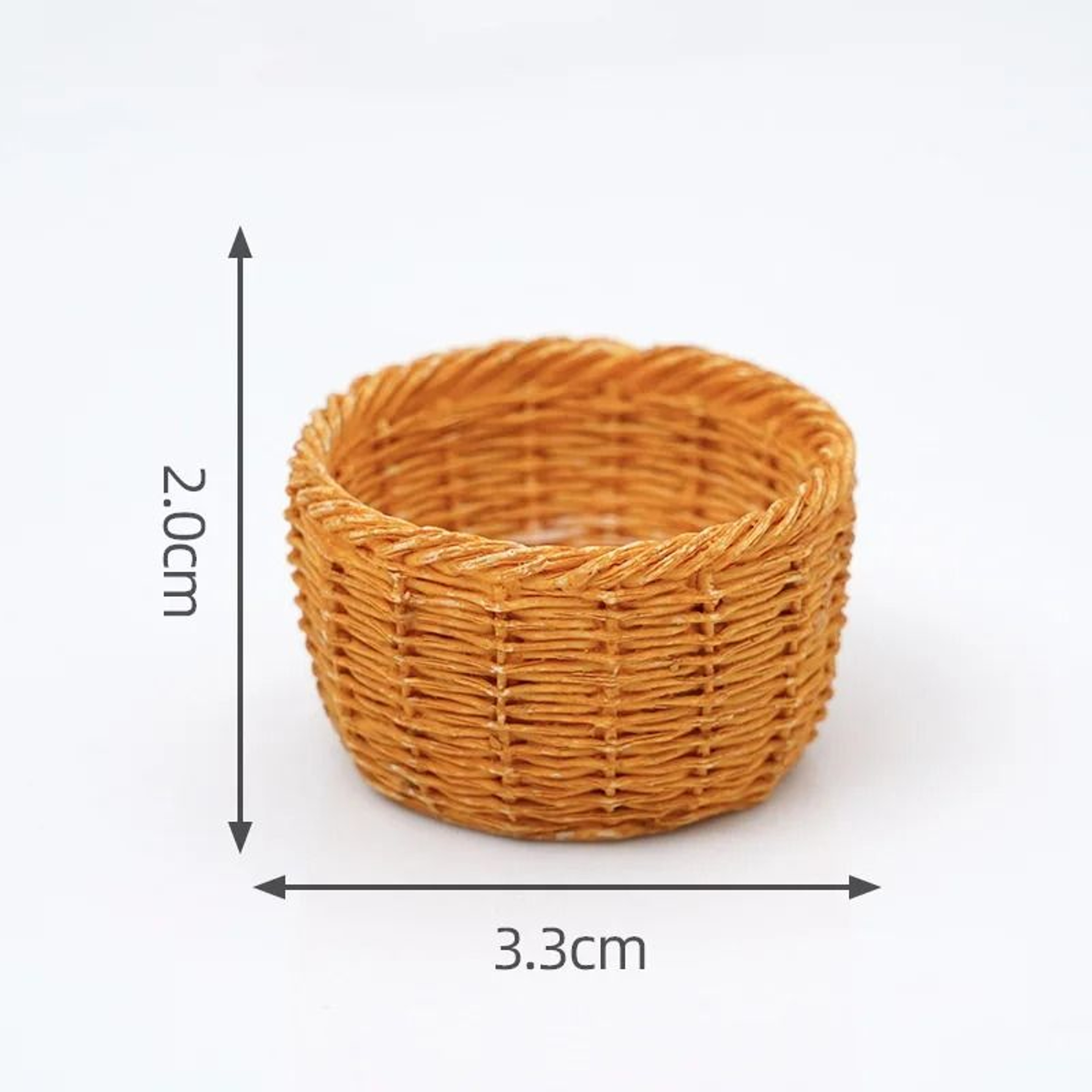 Artisan Mini Rattan Basket  Simulated Woven Display Model  Executive Studio  Dollhouse Sanctuary De 13