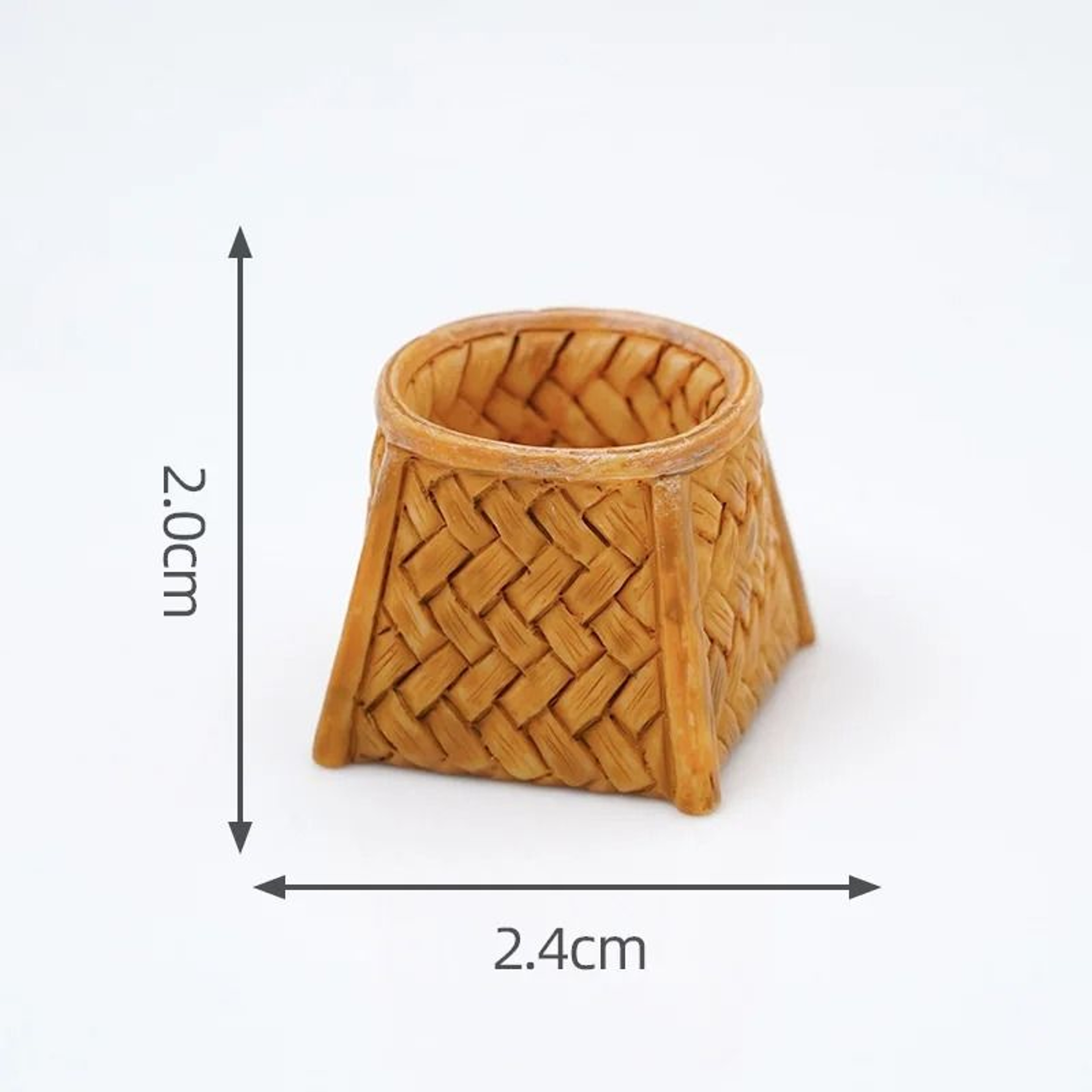 Artisan Mini Rattan Basket  Simulated Woven Display Model  Executive Studio  Dollhouse Sanctuary De 15