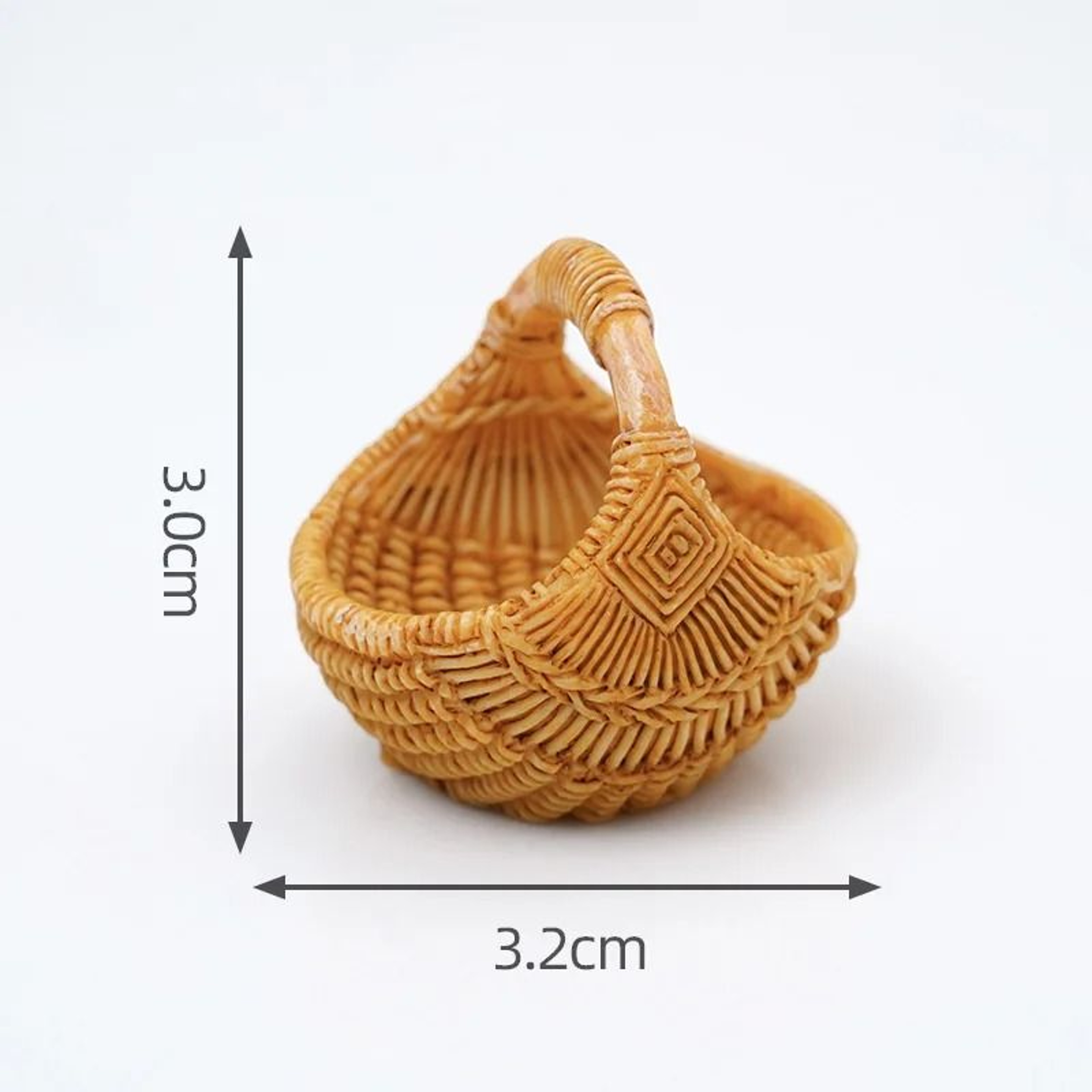Artisan Mini Rattan Basket  Simulated Woven Display Model  Executive Studio  Dollhouse Sanctuary De 17