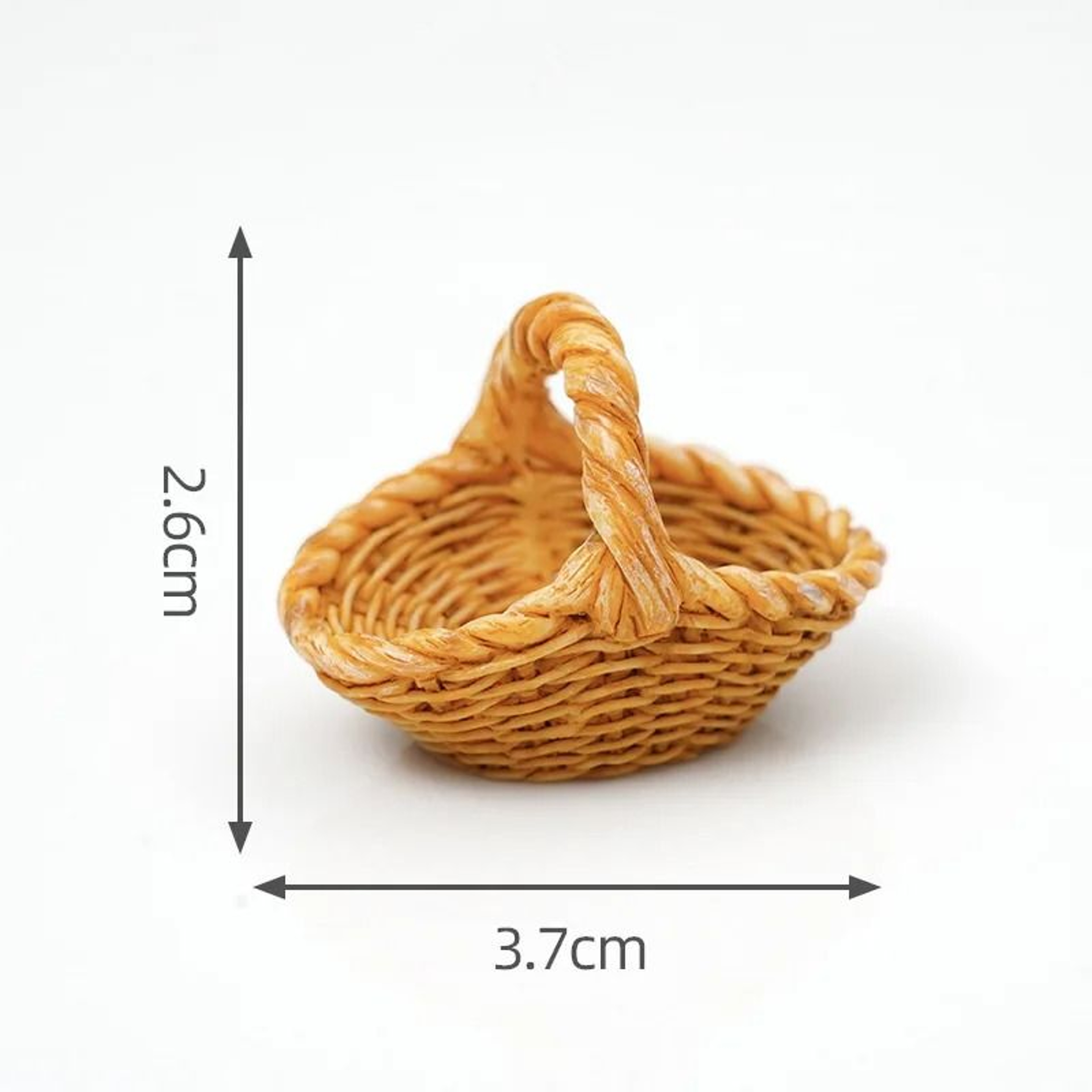 Artisan Mini Rattan Basket  Simulated Woven Display Model  Executive Studio  Dollhouse Sanctuary De 18