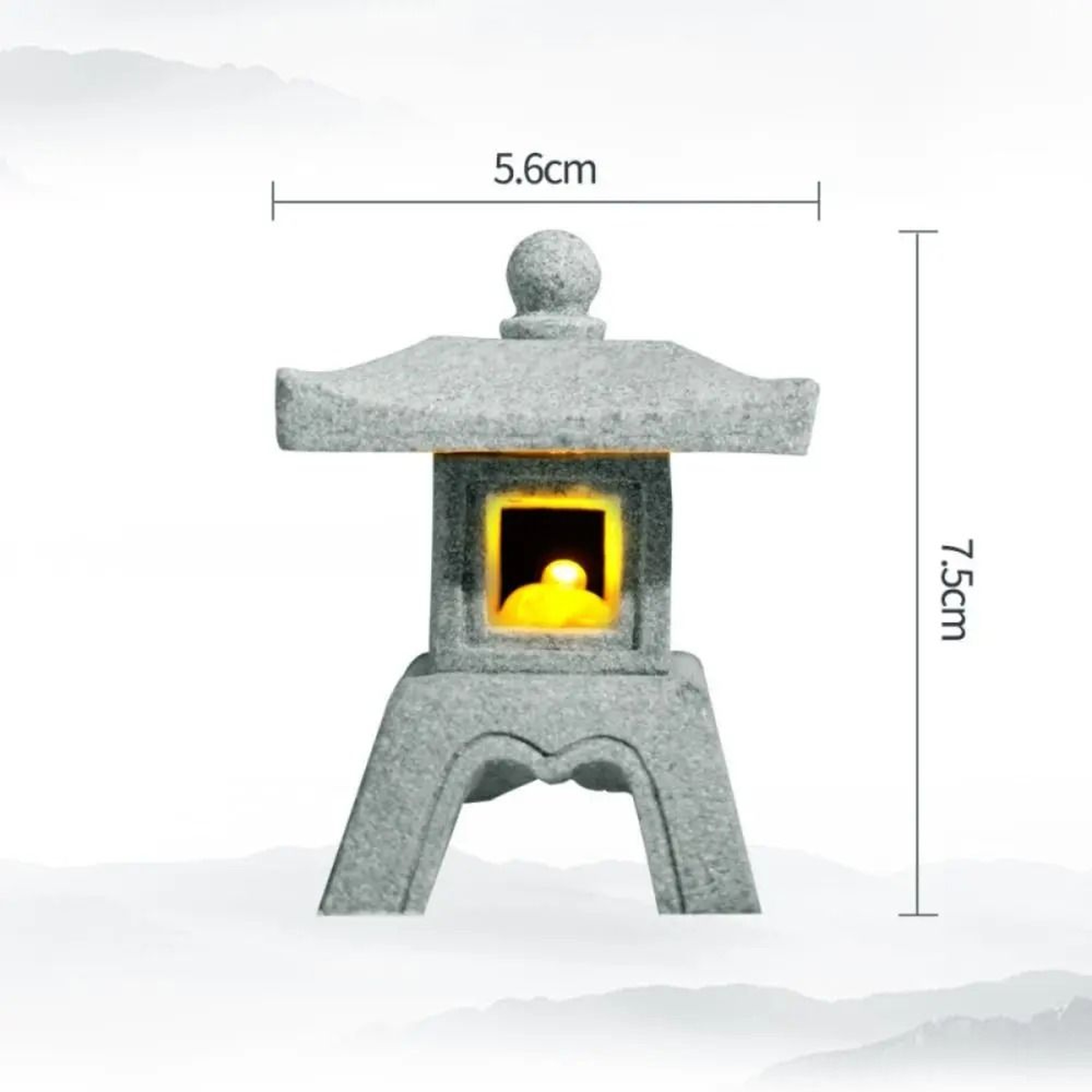 Miniature Zen Pagoda Lantern  Sandstone MicroLandscape Pillar  Executive Garden  Studio Sanctuary D 5