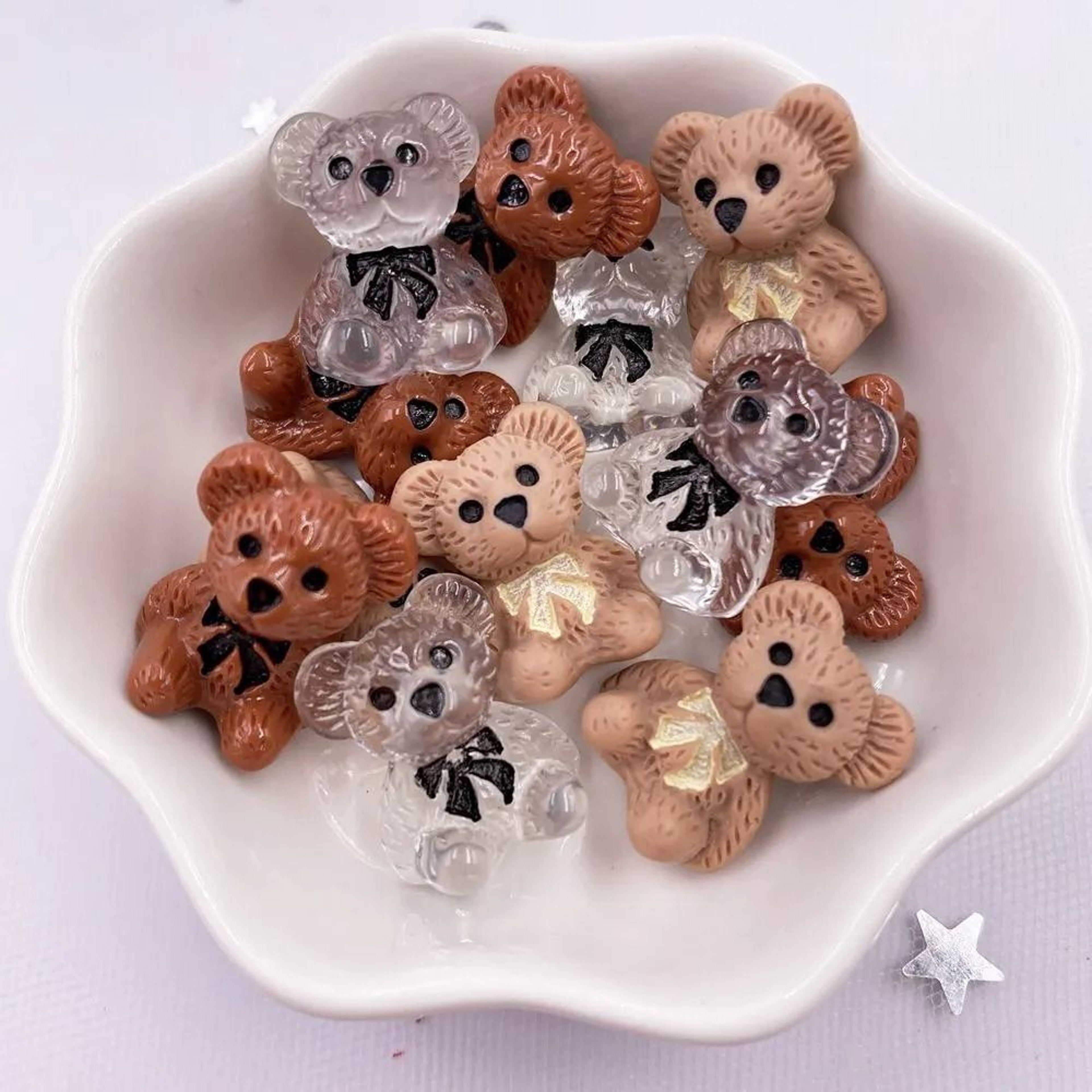 Artisan Bear Flatback Charms  10PCS HandPainted Resin Figurines  Executive Studio  DIY Sanctuary De 0