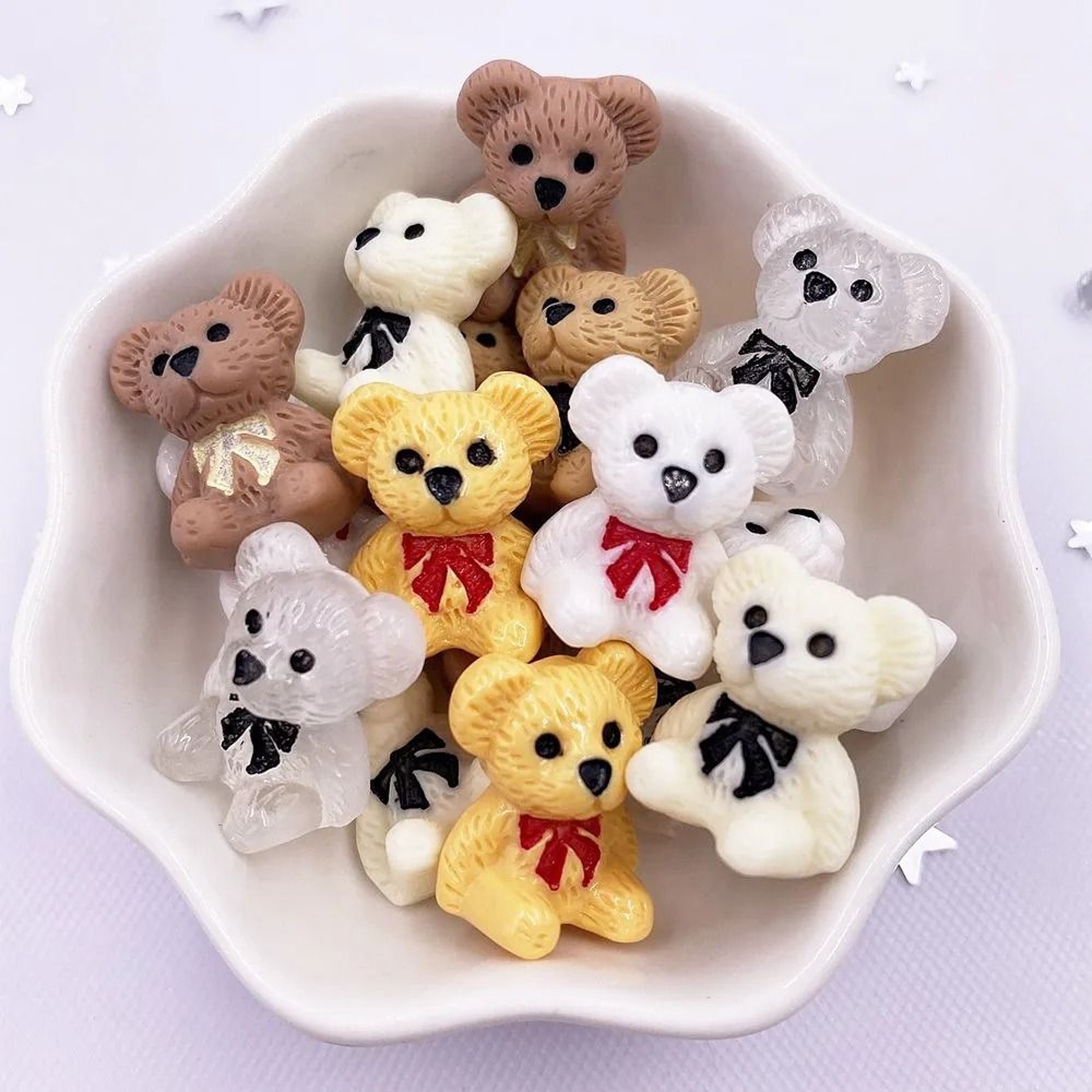 Artisan Bear Flatback Charms  10PCS HandPainted Resin Figurines  Executive Studio  DIY Sanctuary De 6