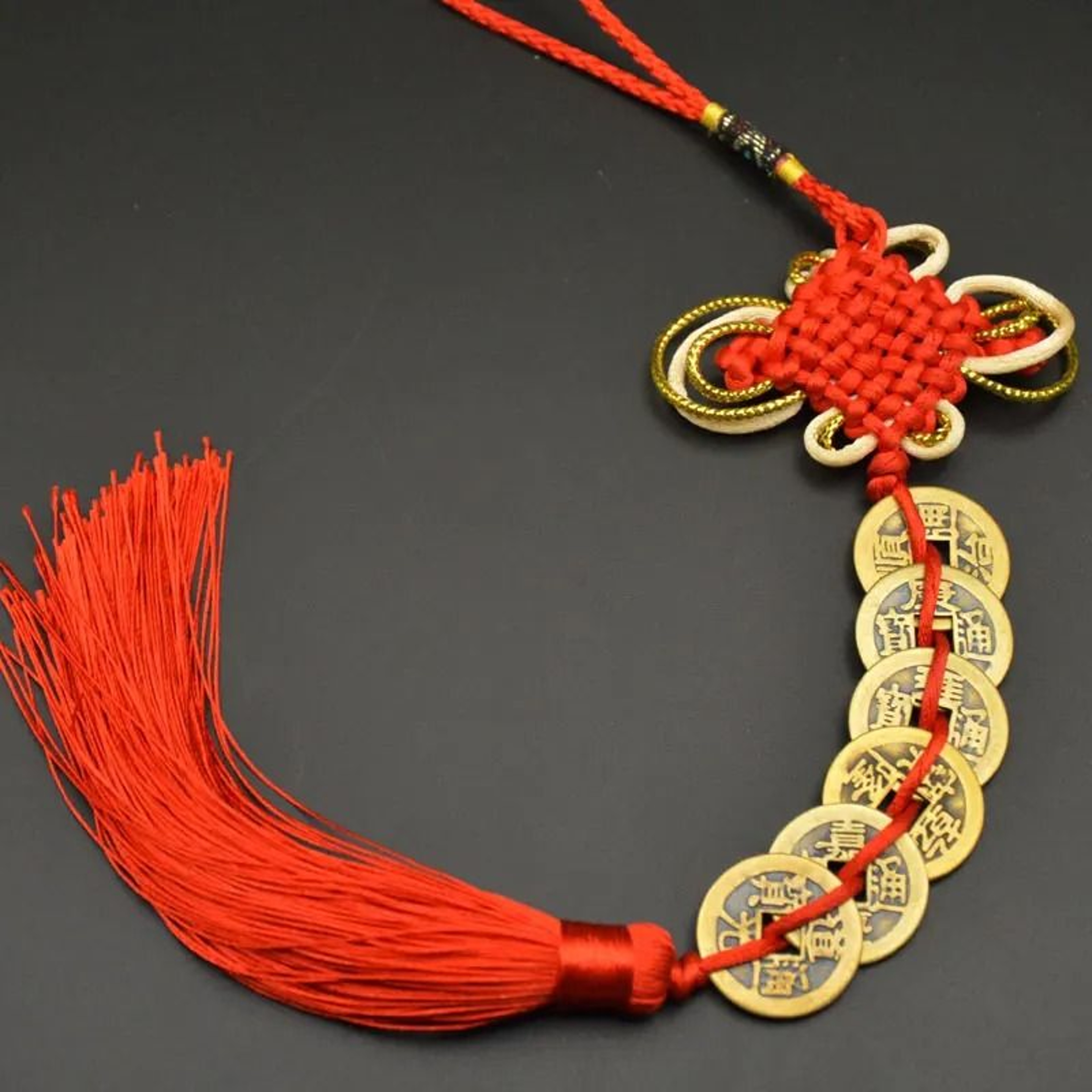 Artisan Prosperity Talisman  Five Emperors Lucky Coins  Chinese Knot  Executive Home  Zen Sanctuary 1