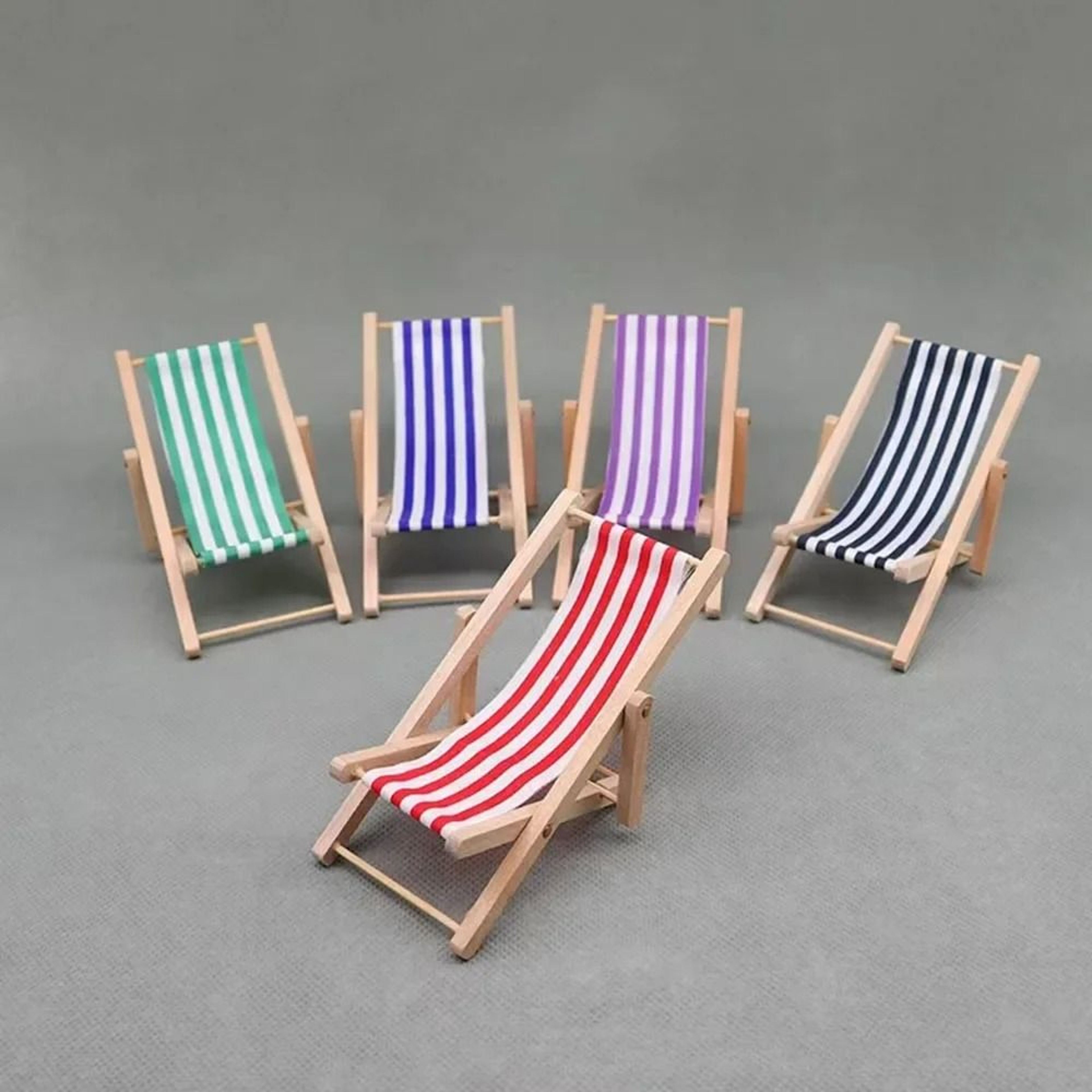 Coastal Miniature Deck Chair  112 Scale Folding Dollhouse Furniture  Executive Studio  Zen Sanctuar 2
