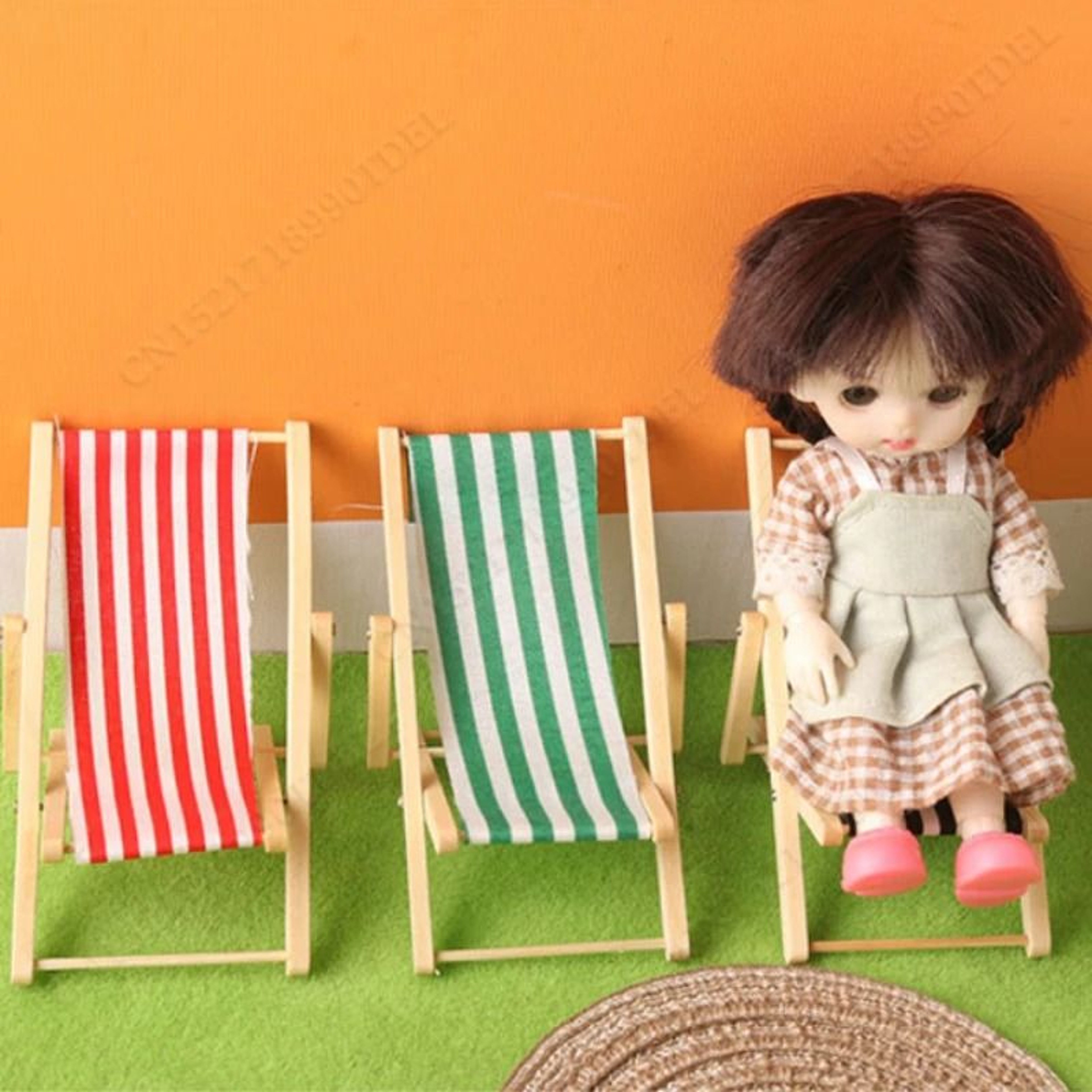 Artisan Miniature Recliner  Wooden Outdoor Deck Chair Model  Executive Studio  Zen Sanctuary Decor 1
