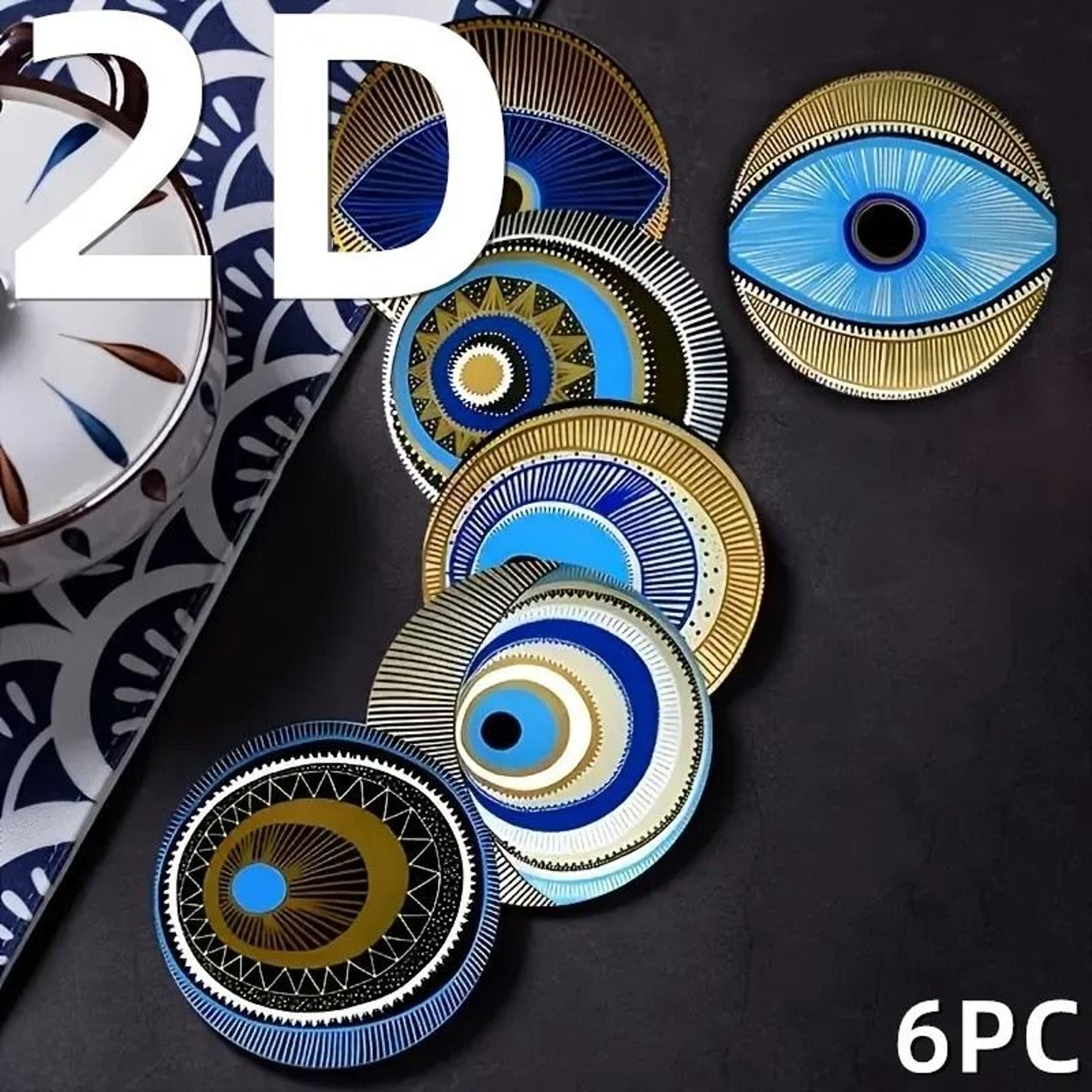 Artisan Vision Coasters  6Pack Devils Eye Wooden Table Protection  Executive Studio  Mystic Sanctua 5