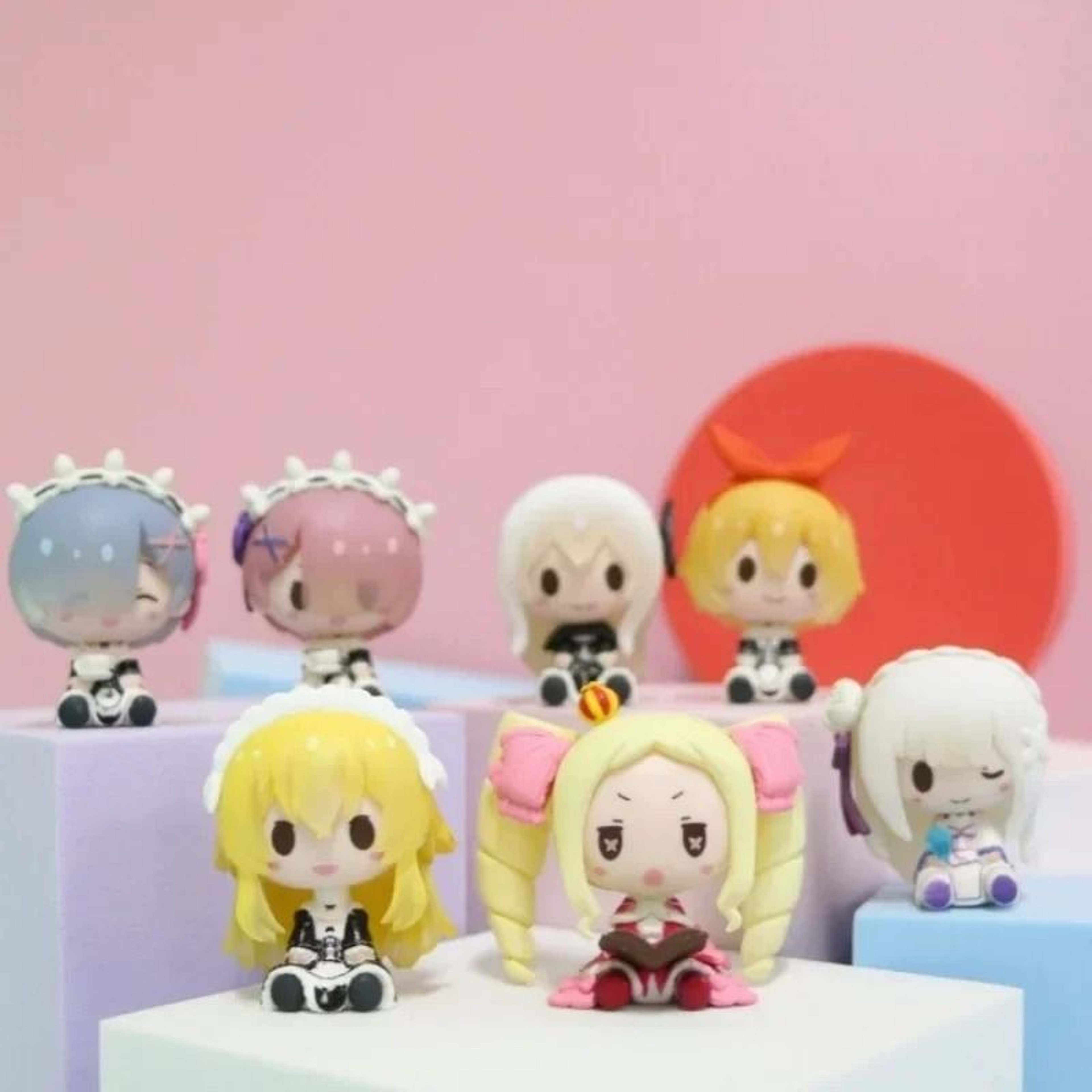 Re Zero Celestial Minis  Rem  Emilia Action Figurines  Executive Studio  Anime Sanctuary Decor 3