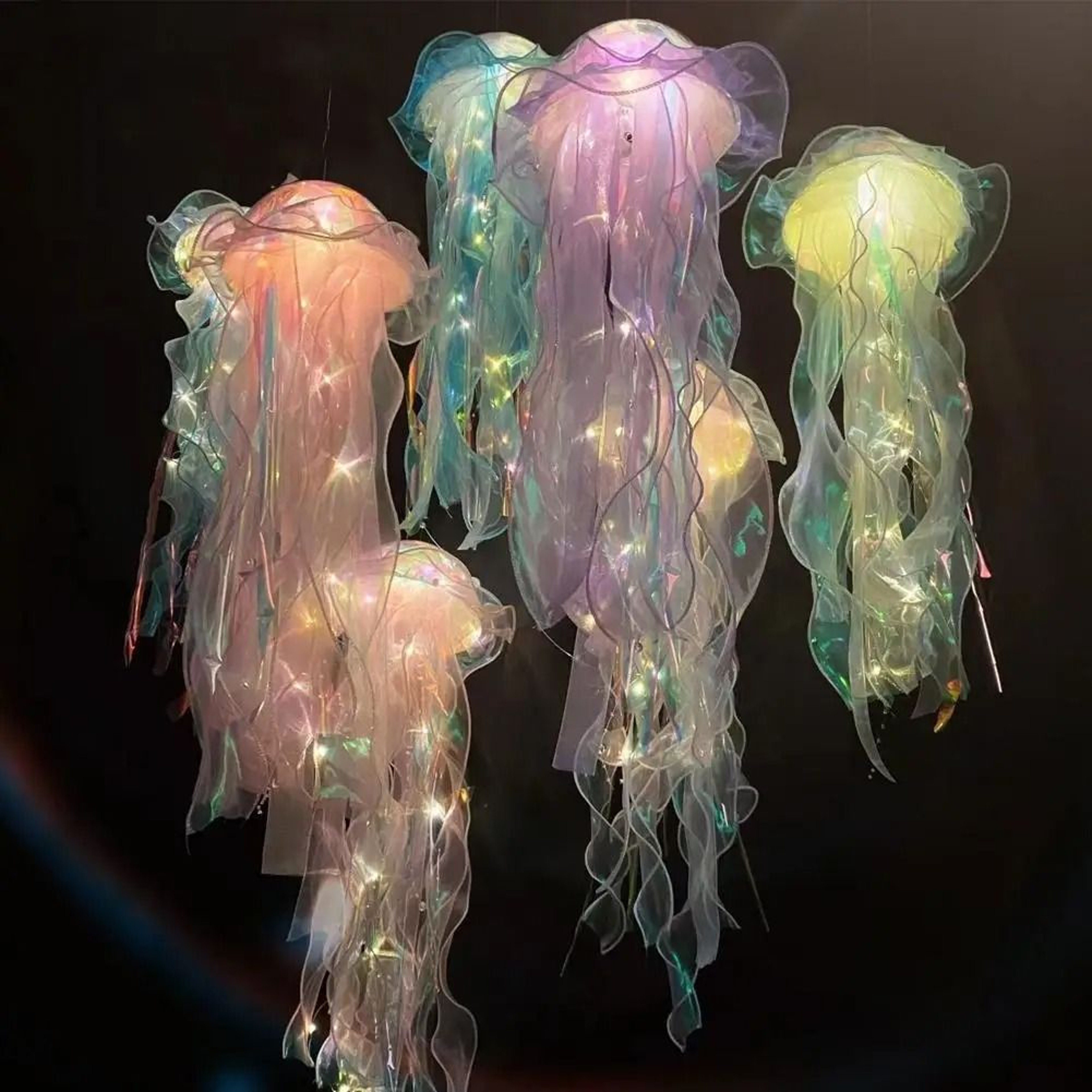 Ethereal Jellyfish Lamp  DIY Hanging Ocean Night Light  Executive Studio  Mermaid Sanctuary Decor 4