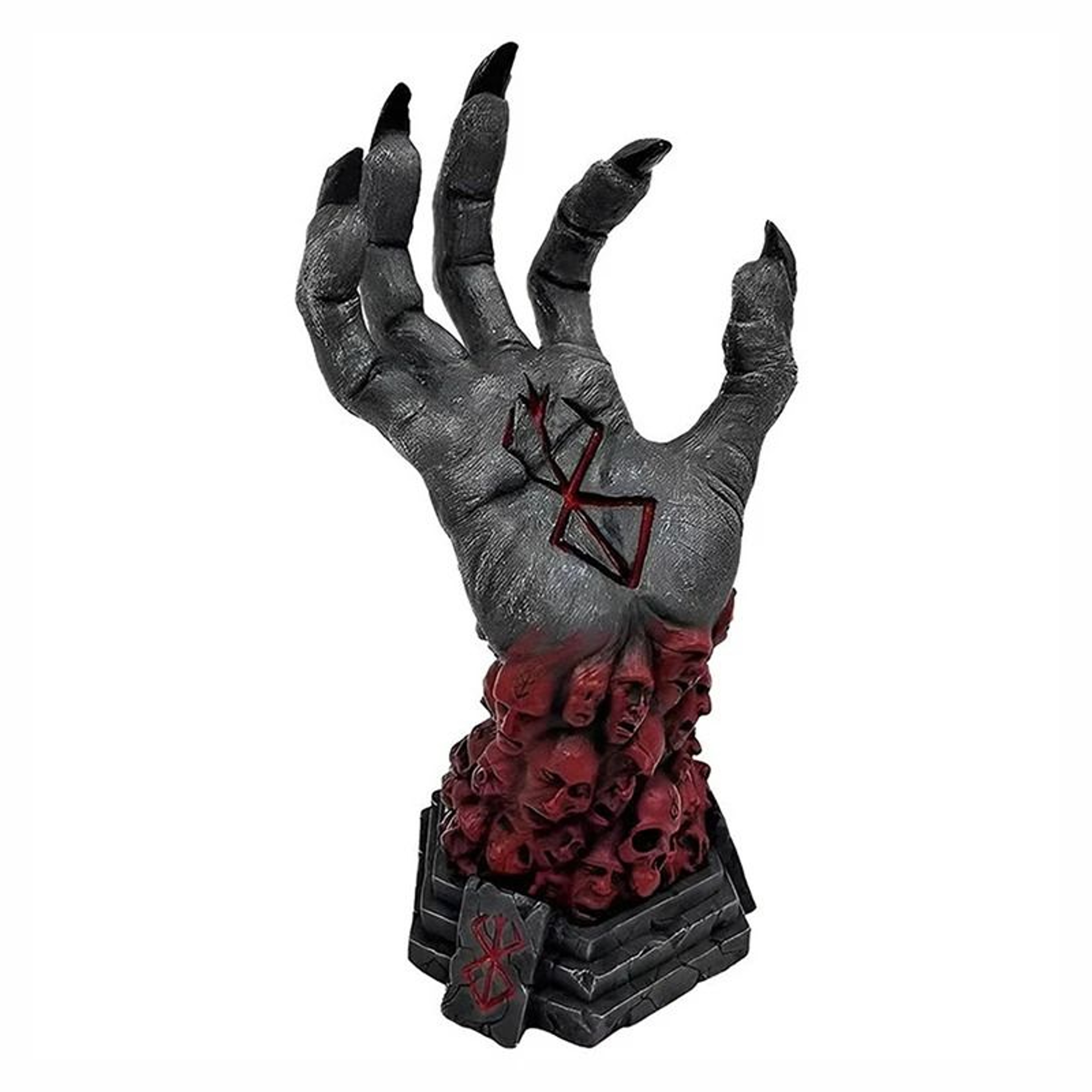 Devils Right Hand Sculpture  Berserk Rune Skull Figurine  Executive Studio  Dark Fantasy Sanctuary  8